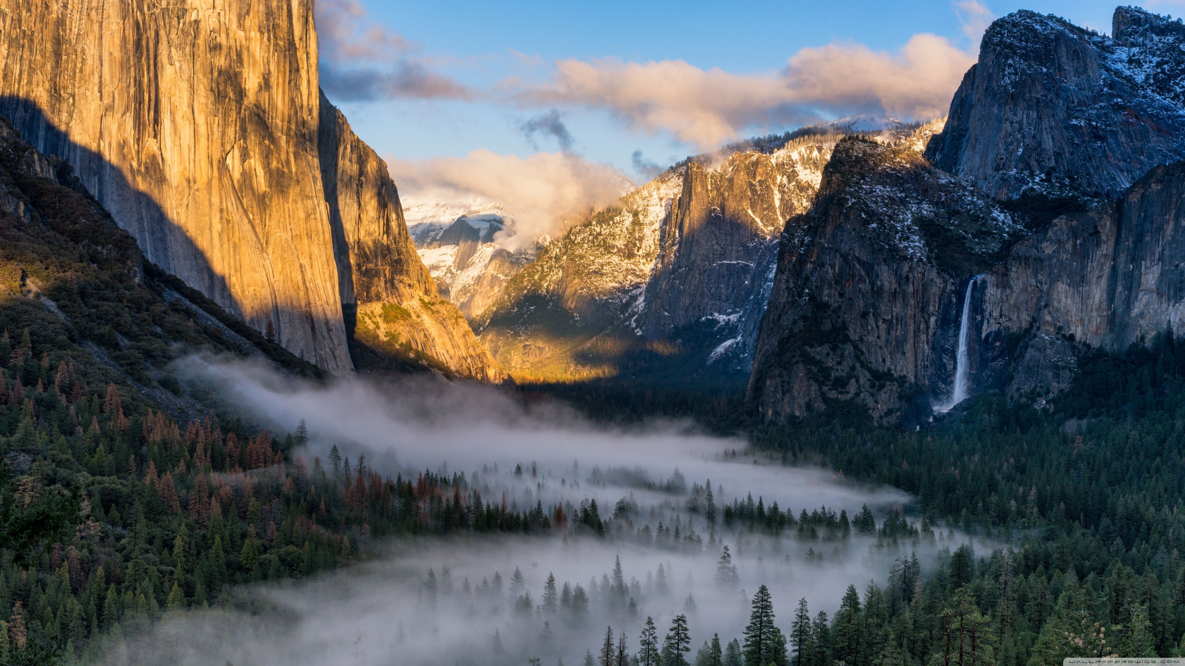 3840x2160 Evening Fog at Yosemite Valley Ultra HD Desktop Background Wallpaper for 4K UHD TV : Widescreen & UltraWide Desktop & Laptop : Tablet