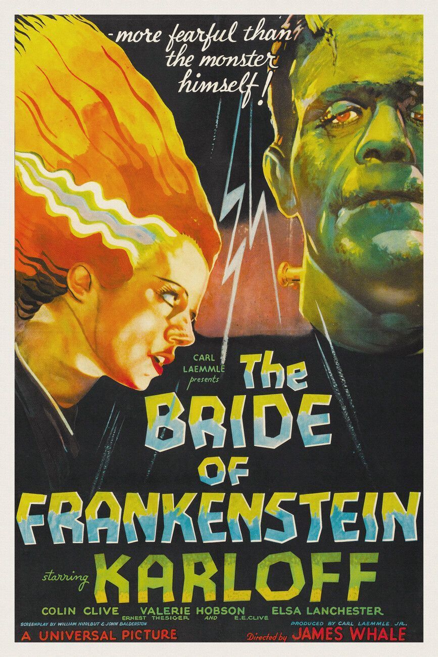 867x1300 The Bride Of Frankenstein (Vintage Cinema / Retro Movie Theatre Poster / Horror & Sci Fi) Wall Mural