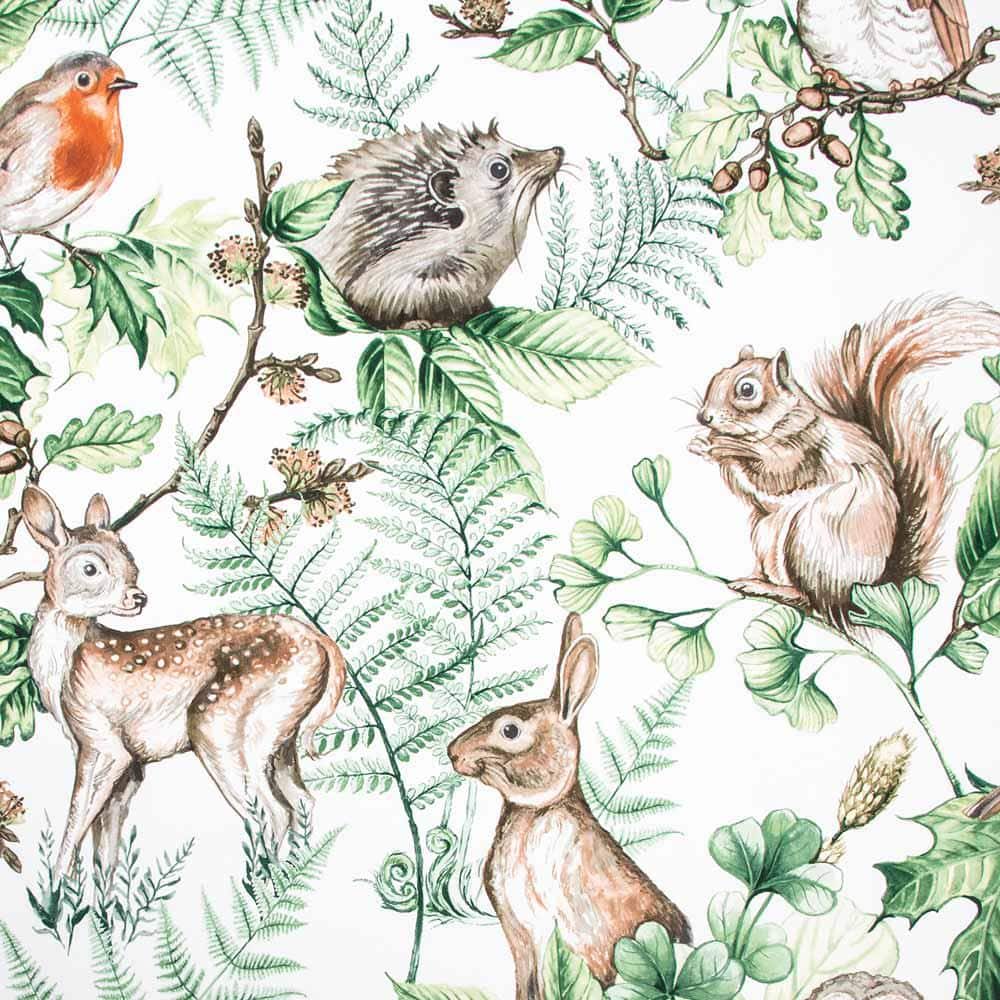 1000x1000 Superfresco Easy Woodland Animals Natural Wallpaper Sample 10856994 Home Depot
