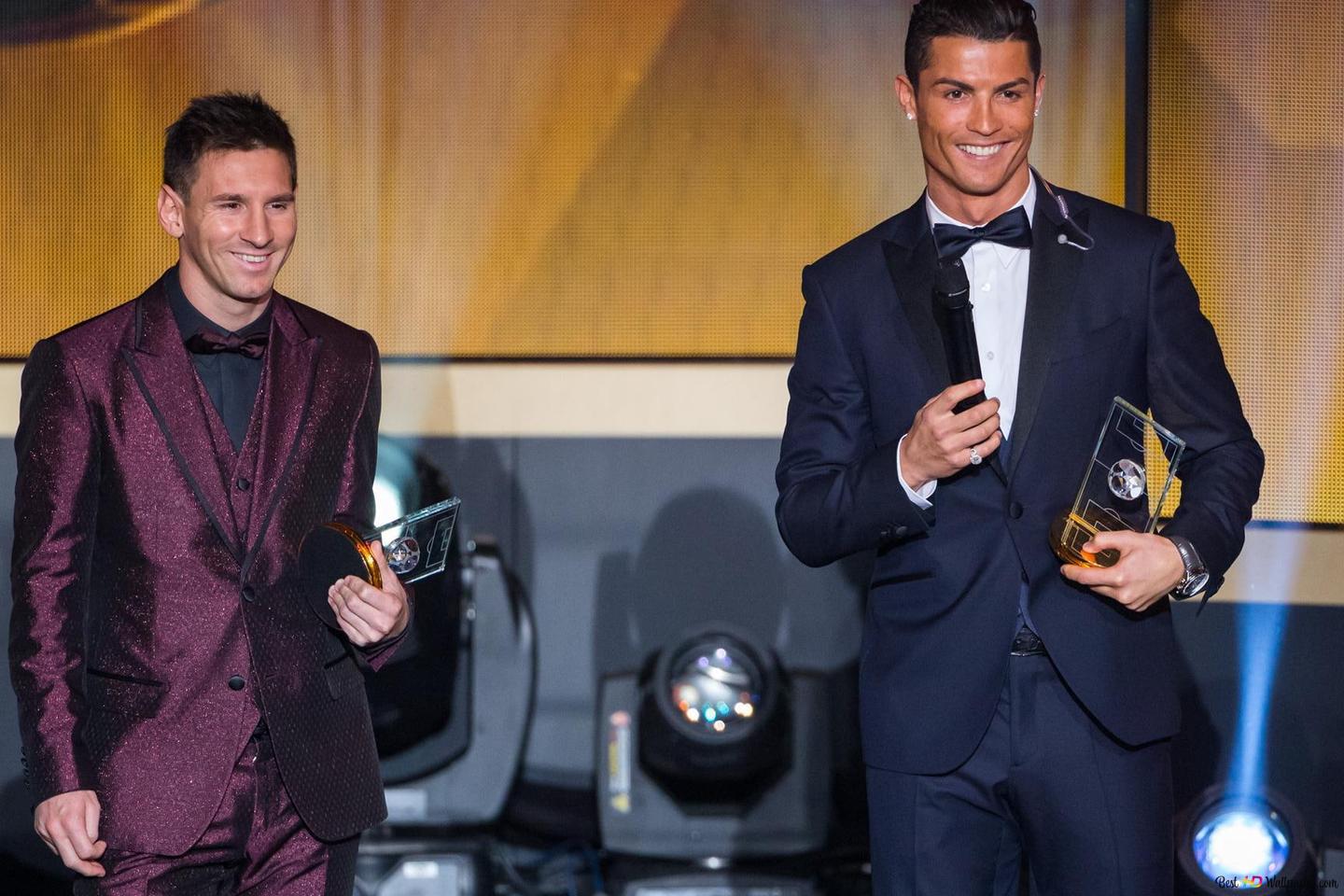 1440x960 Ronaldo & Messi together in a award function 2K wallpaper download