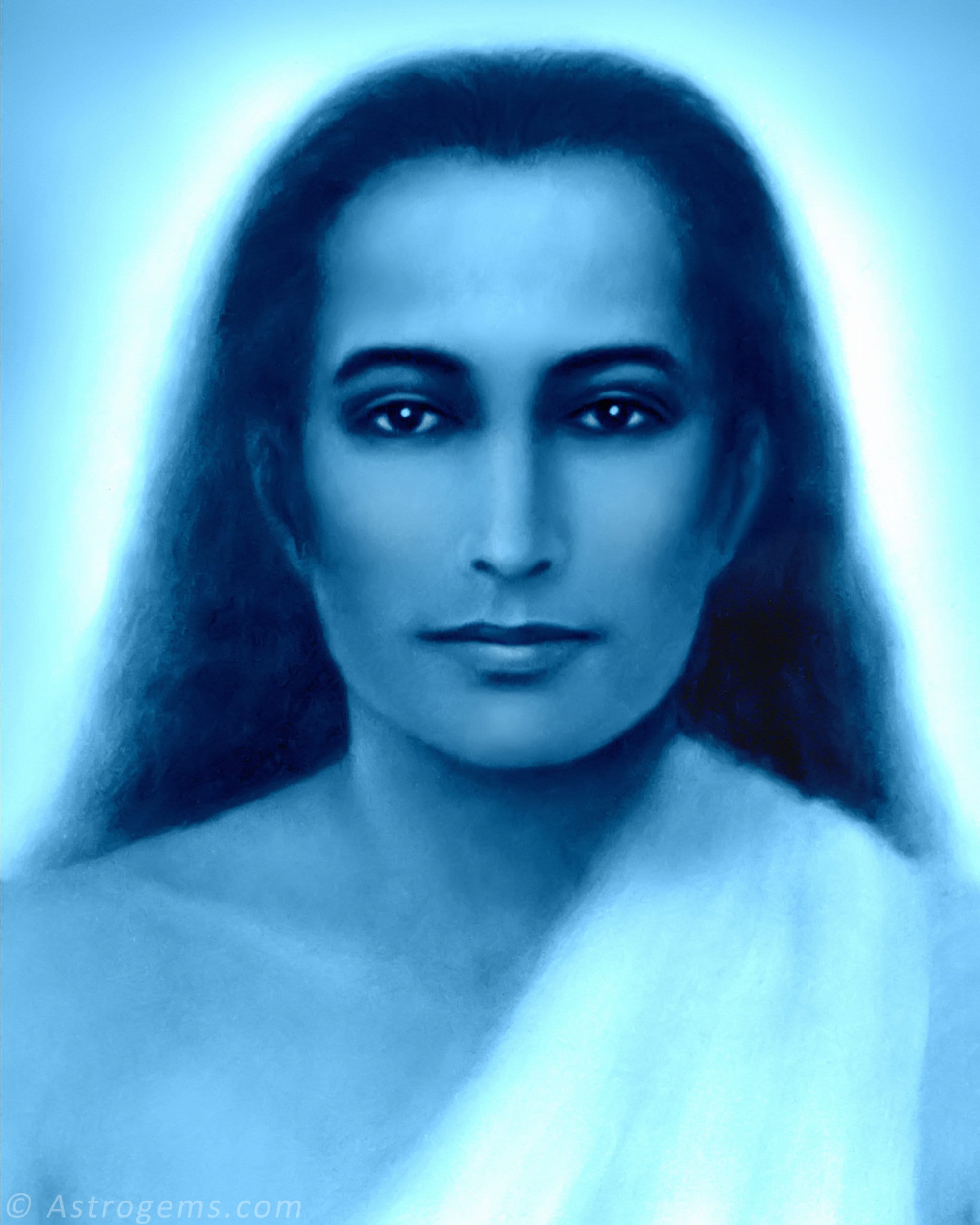 2000x2500 Mahavatar Babaji Portrait in Blue. Professional Fine Art