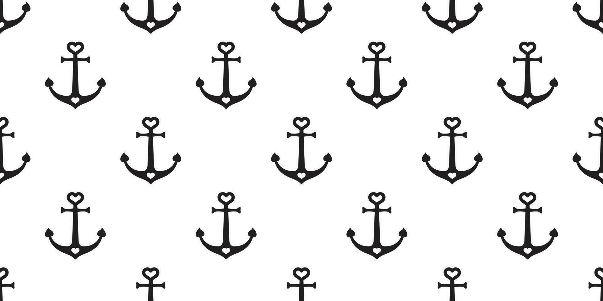 1920x960 Anchor Seamless Pattern helm boat vector heart valentine Nautical maritime isolated tropical background wallpaper