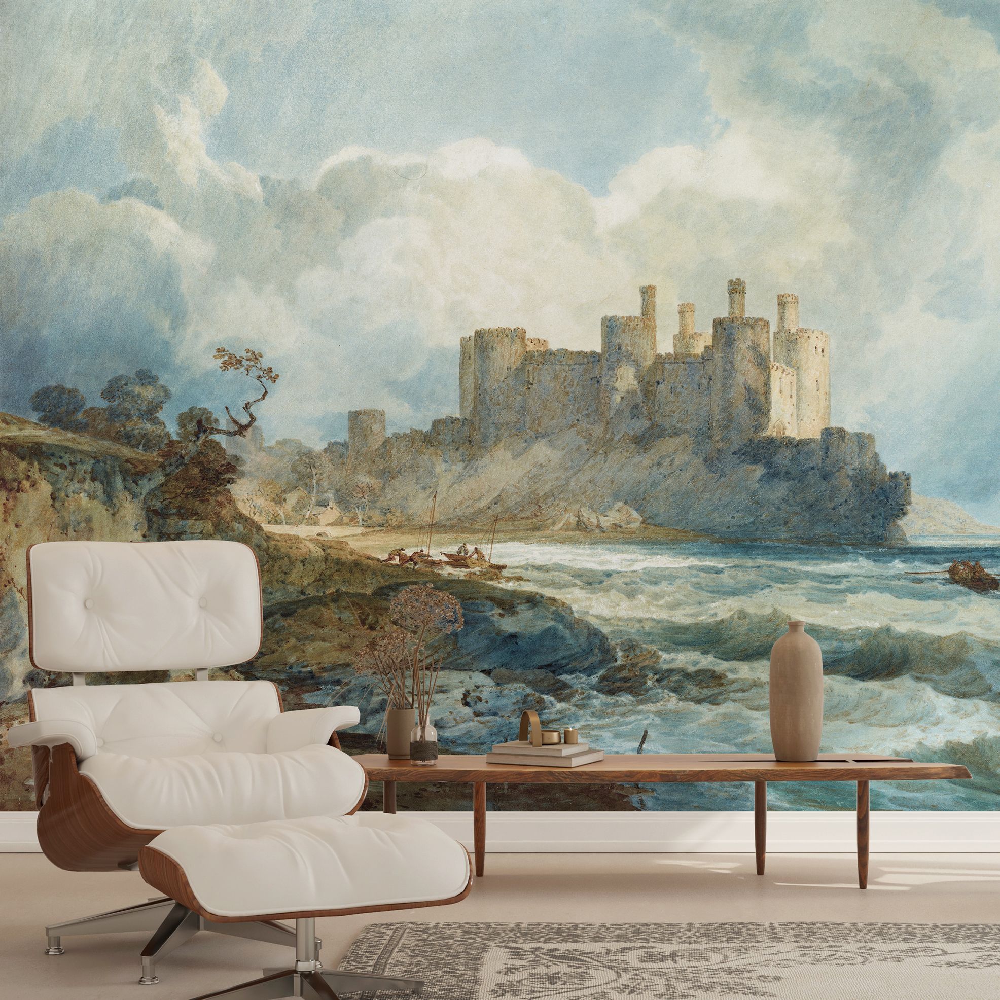 1972x1972 Maritime mural with castle the fresh breeze every day