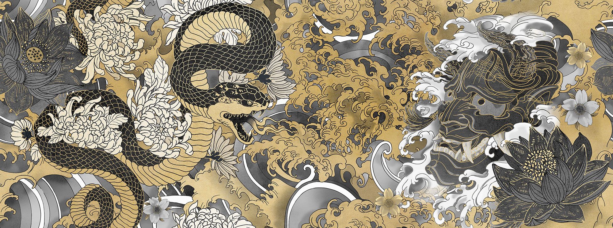 2000x744 YOKAI GOLD A Wallpaper Singapore. Shop Wallcovering & Vinyl Flooring