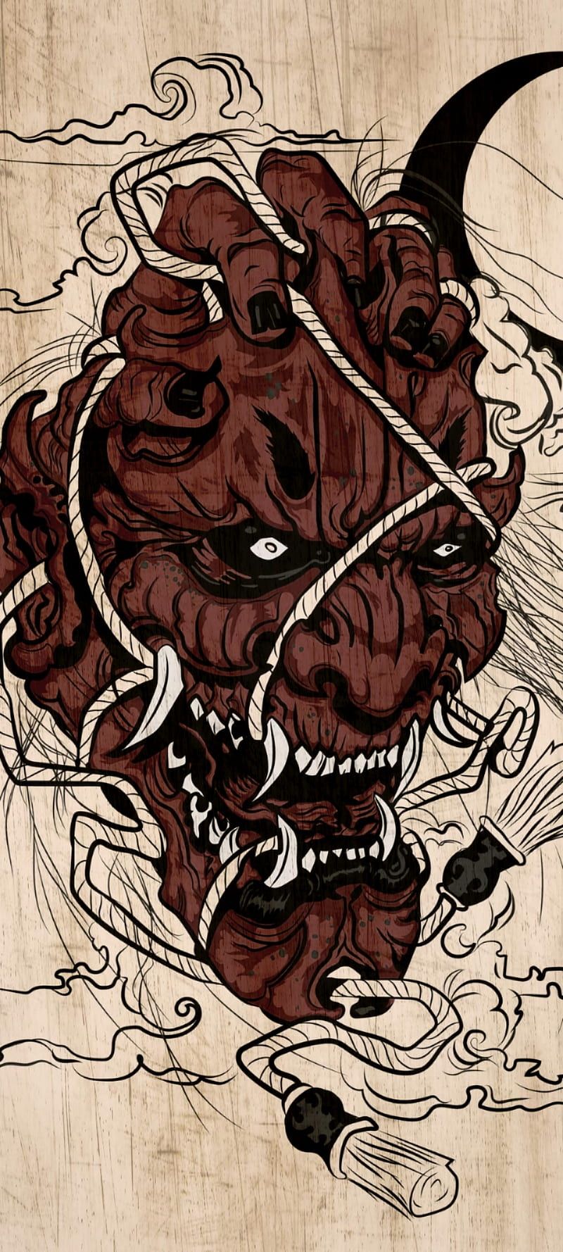 800x1778 Akuma, yokai, japan, classic japan, demon, anime, HD phone wallpaper