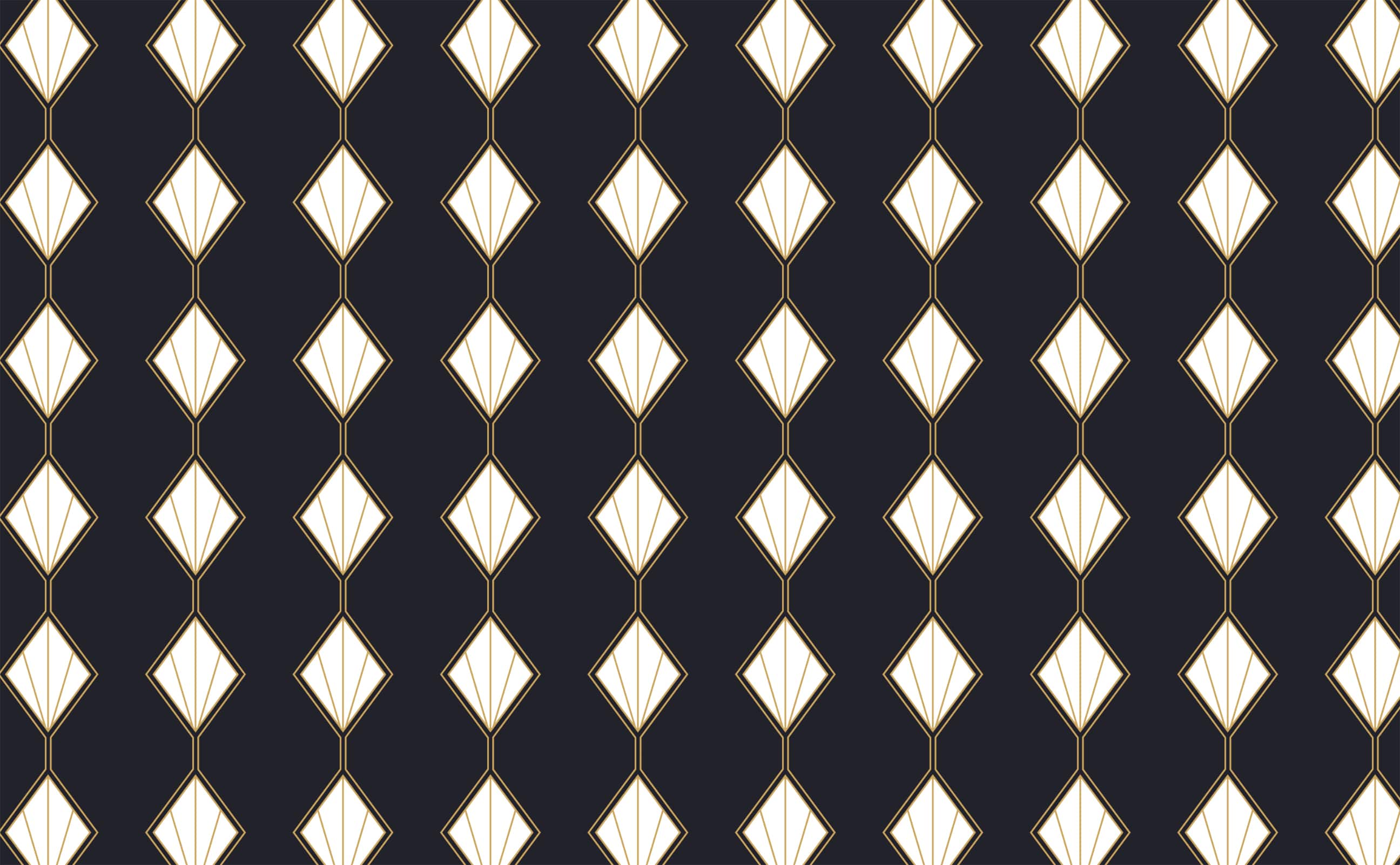 2592x1602 White and gold sunburst diamond art deco Pattern Wallpaper for Walls