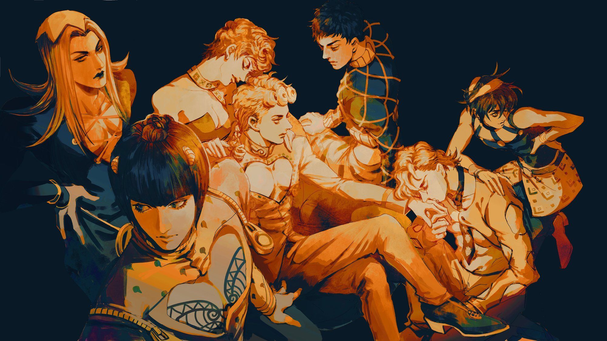 2000x1125 Amuii on X: #jojo Vento Aureo. Staying together as always. / X