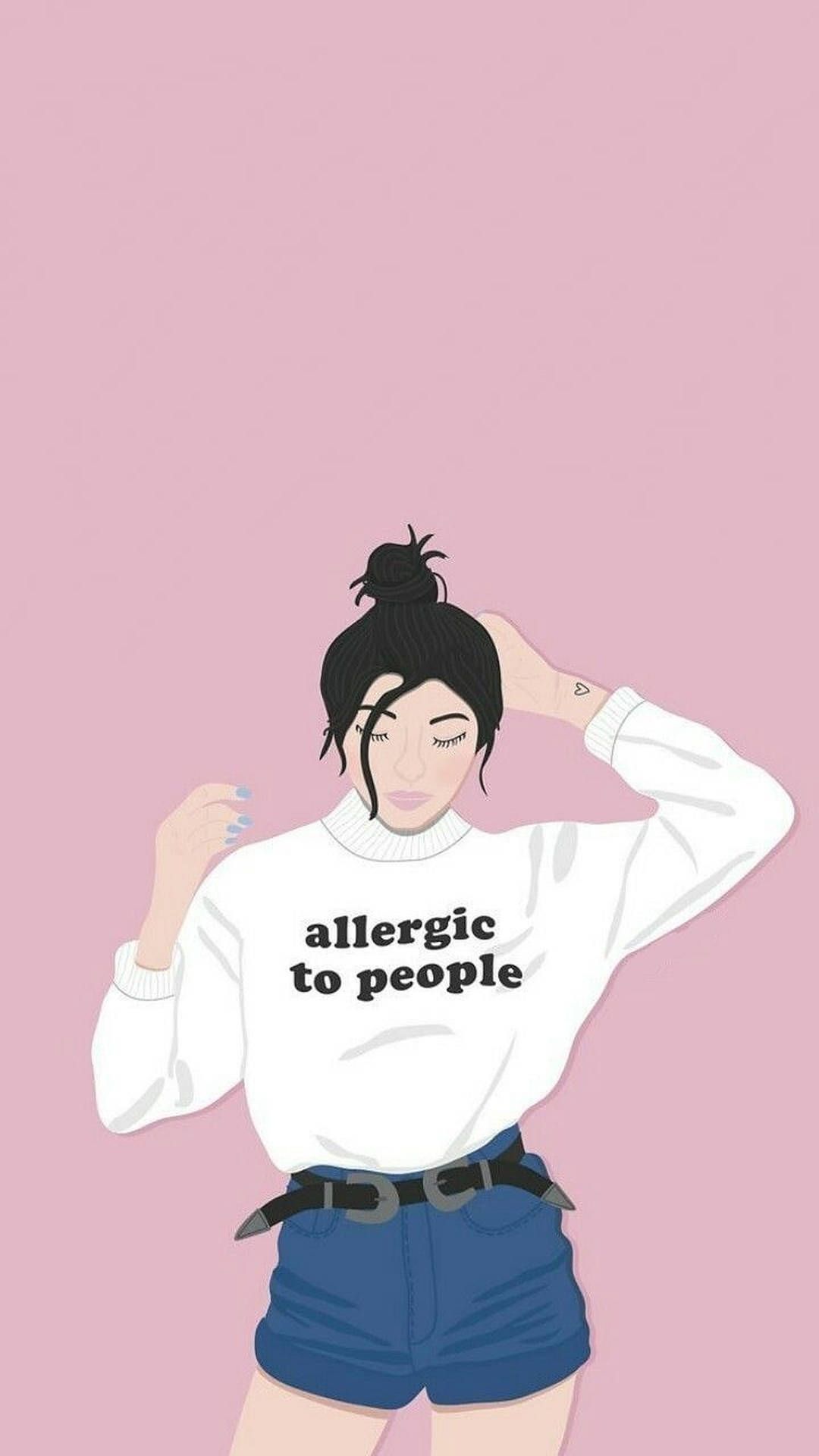 1080x1920 Download Aesthetic Girl Vector Art Wallpaper