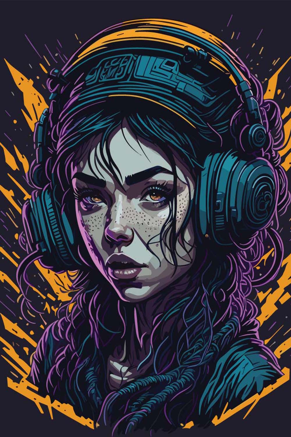 1000x1500 Illustration Girl Vector Art