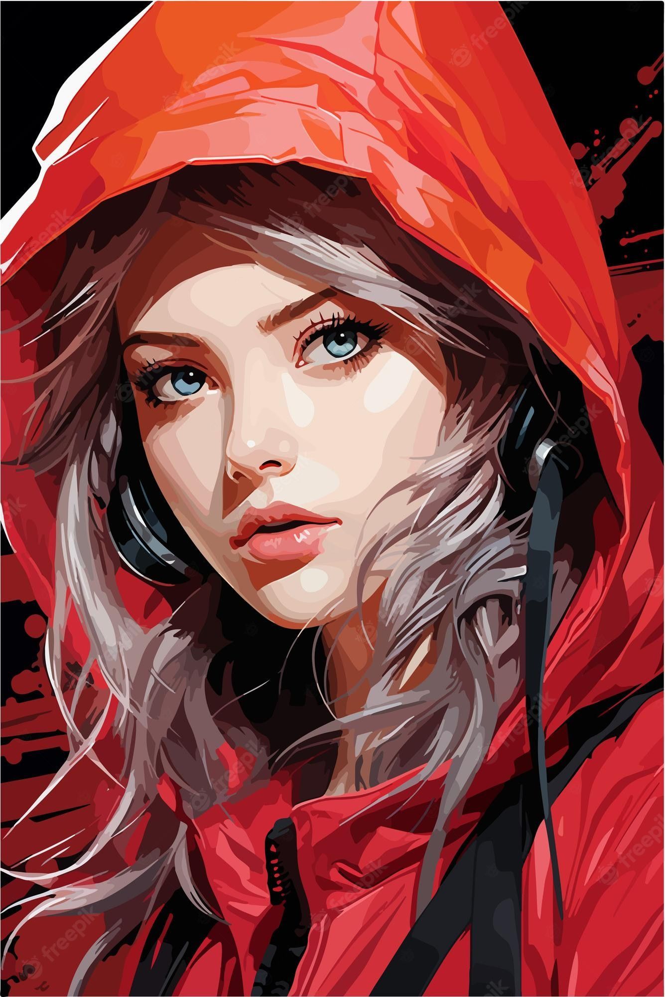 1335x2000 Premium Vector. Anime style girl vector illustration isolated background anime digital art