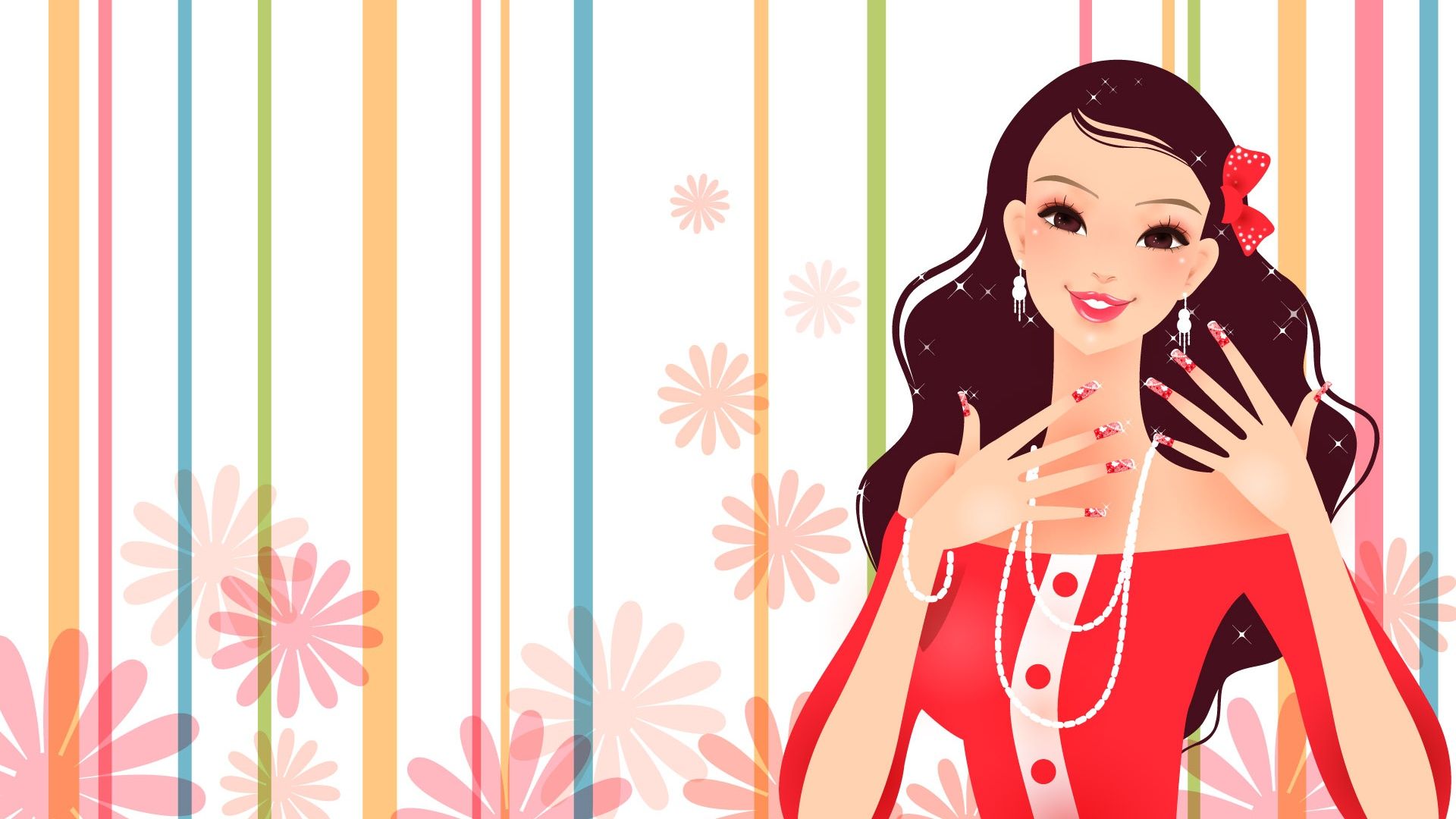 1920x1080 Wallpaper Gorgeous dress fashion girl vector 1920x1200 HD Picture, Image