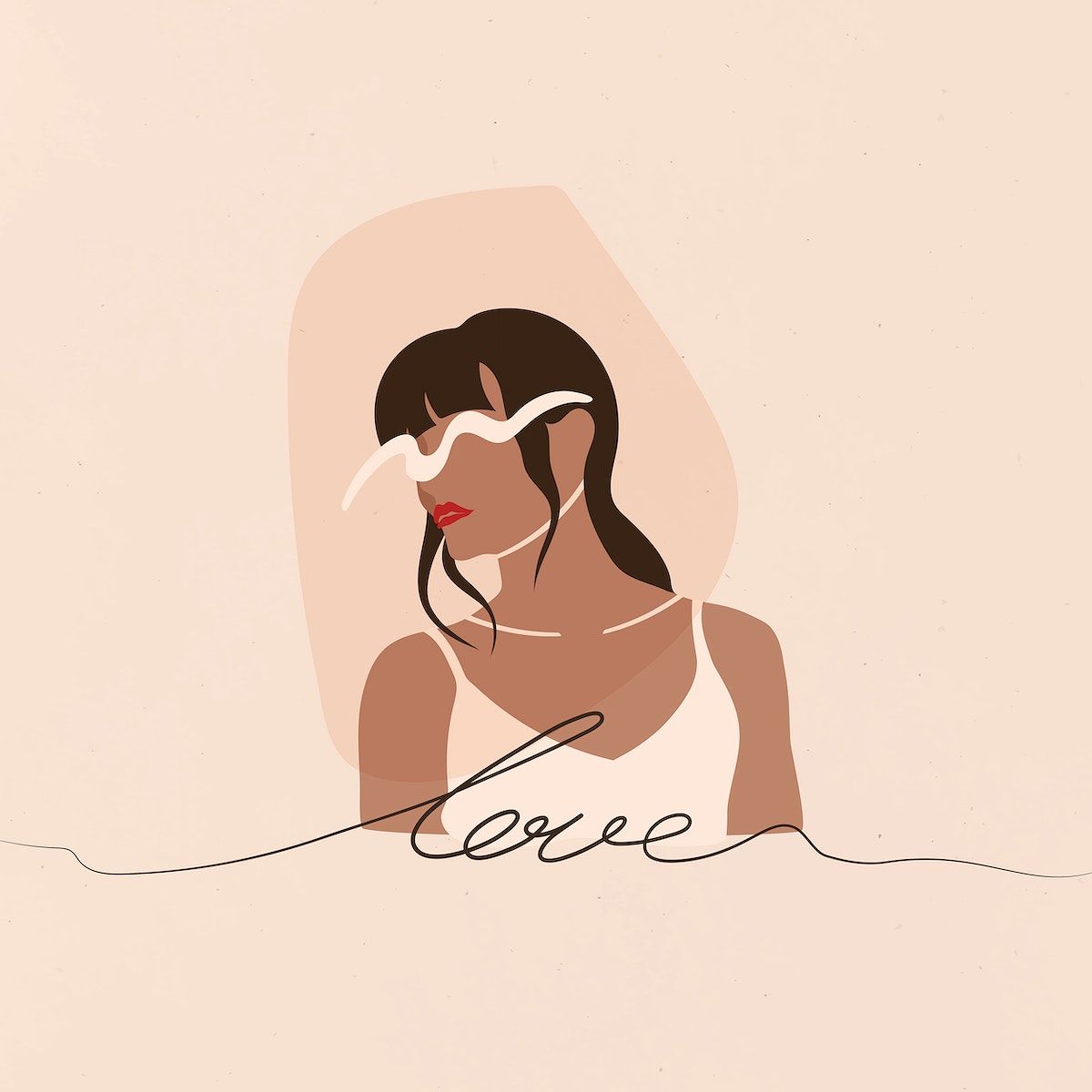 1200x1200 Girl Vector Image Wallpaper