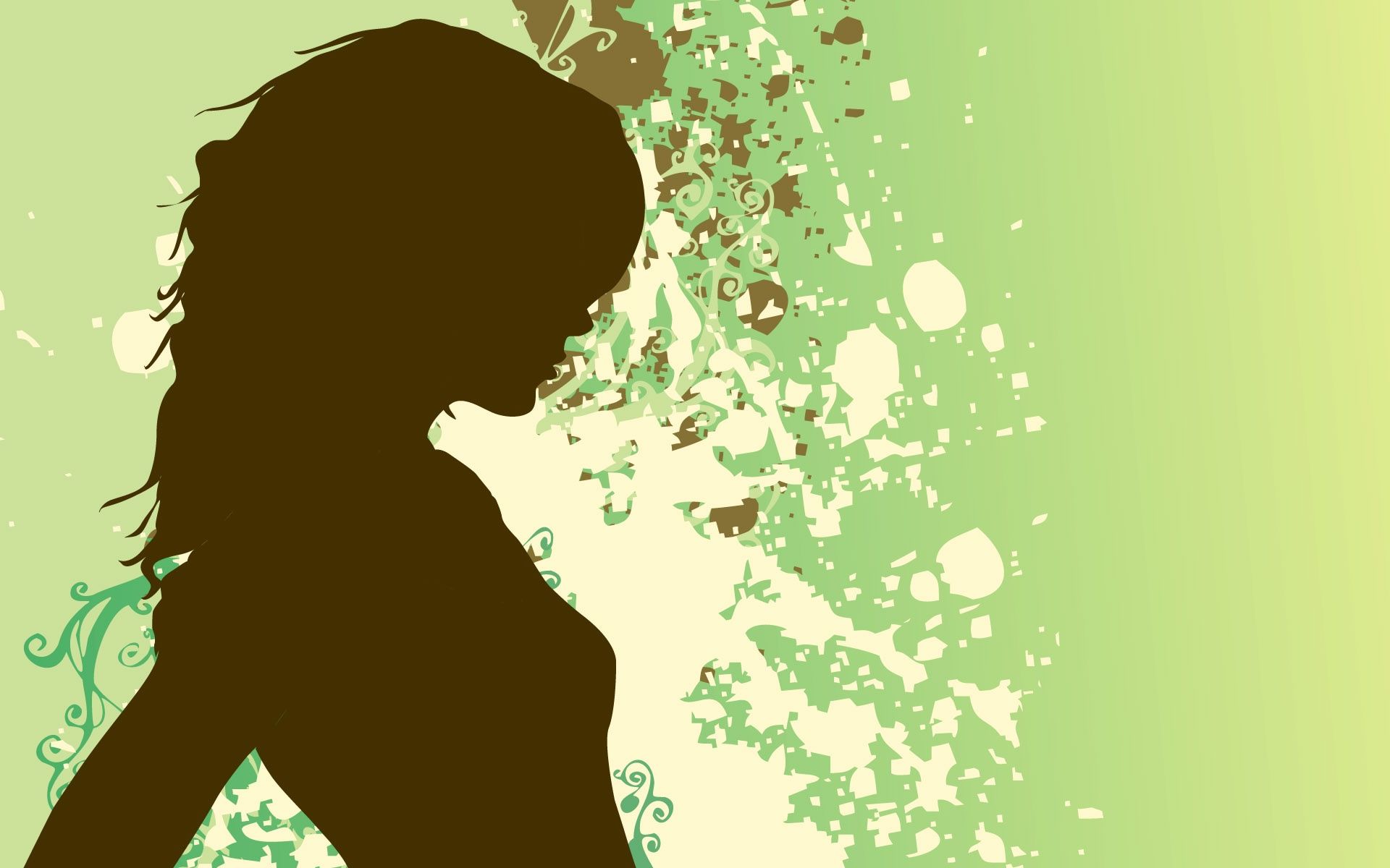1920x1200 shadow girl image with nature