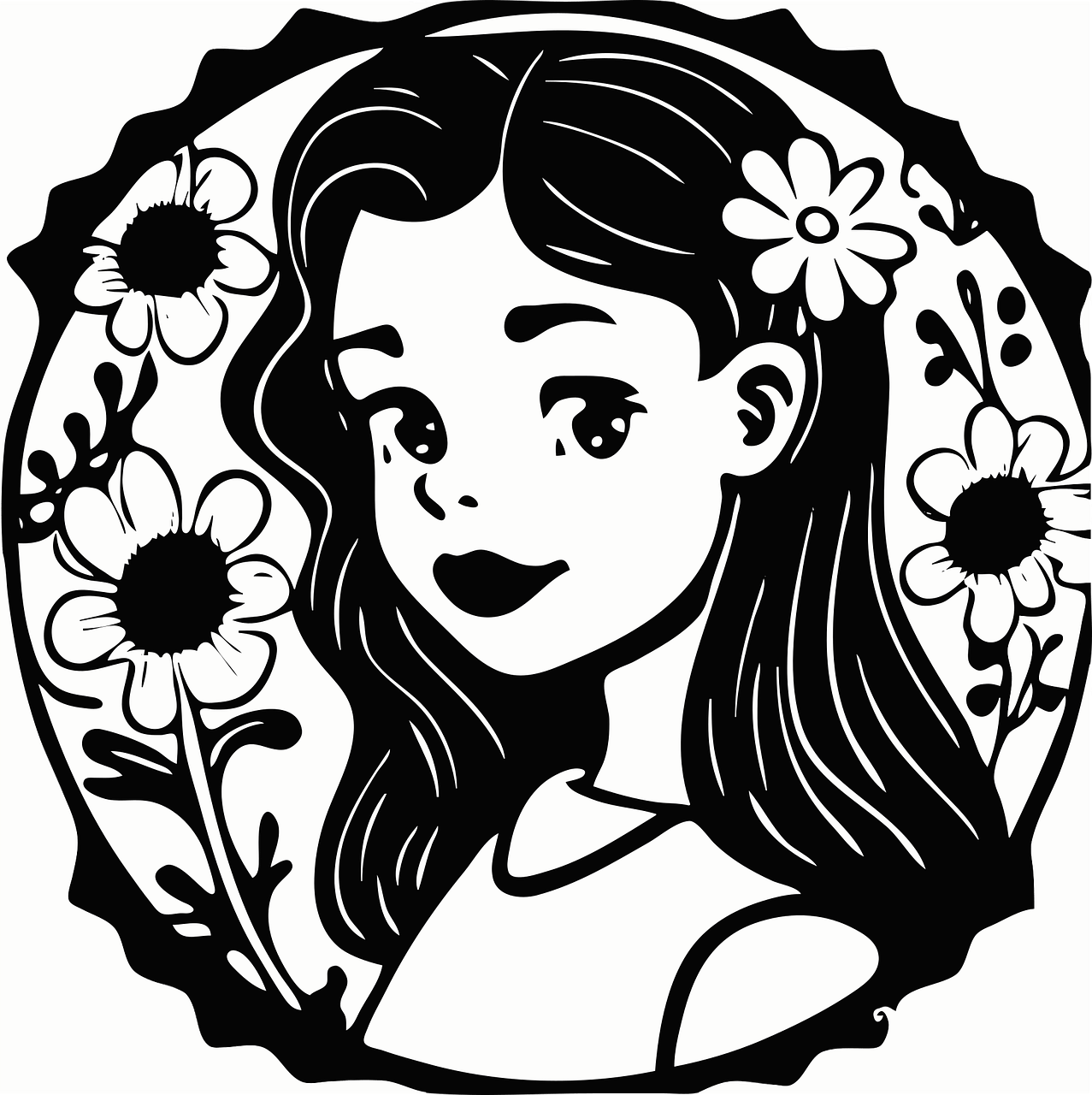 1277x1280 Download Girl Woman Beauty Royalty Free Vector Graphic