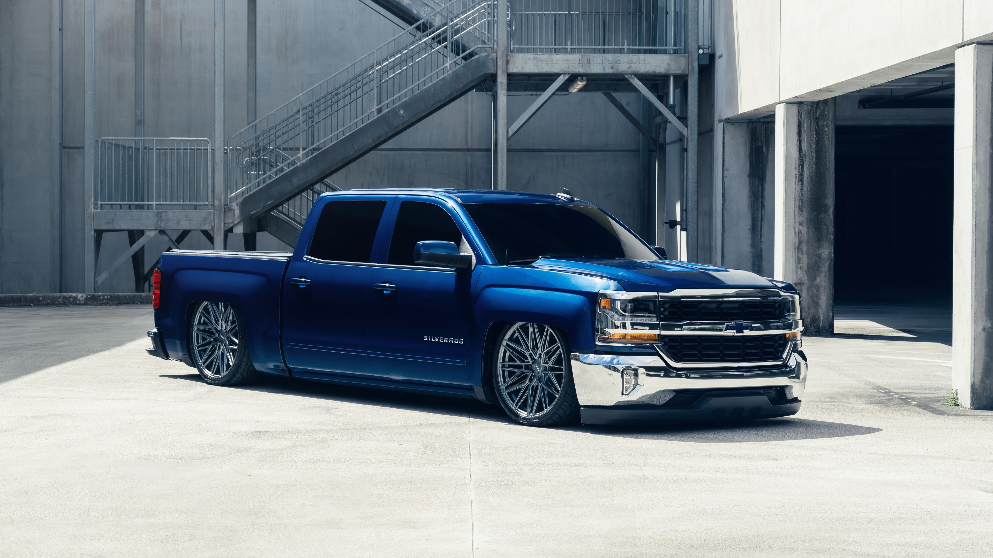 3840x2160 Chevrolet Silverado Wallpaper 4K, Pickup truck, Custom tuning, 5K