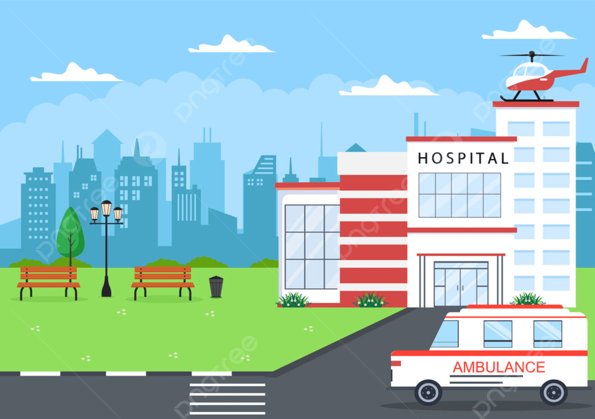 1200x845 Hospital Building For Healthcare Cartoon Background Vector Illustration With, Hospital, Design, City Background Image And Wallpaper for Free Download