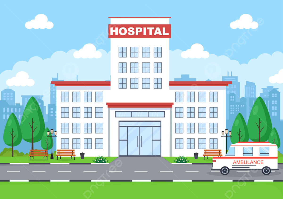 1200x845 Hospital Building For Healthcare Cartoon Background Vector Illustration With, Clinic, Room, Hospital Background Image And Wallpaper for Free Download