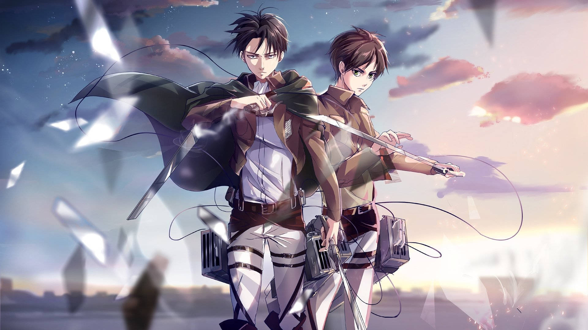 1920x1080 Download “Levi Ackerman & Eren Jaegar, Attack on Titan” Wallpaper