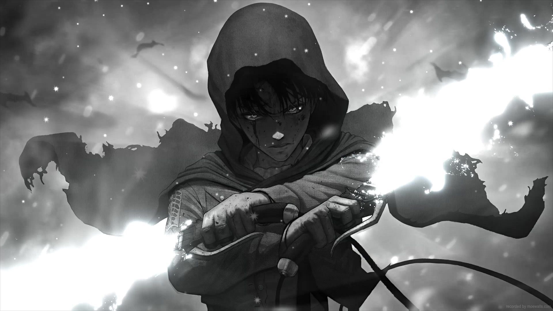1920x1080 Levi Ackerman Attack On Titan Monochrome Live Wallpaper