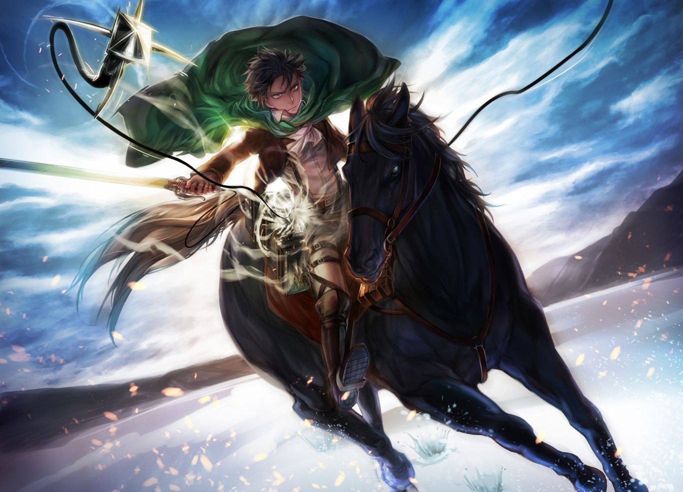 1366x983 Levi Ackerman HD Wallpaper and Background