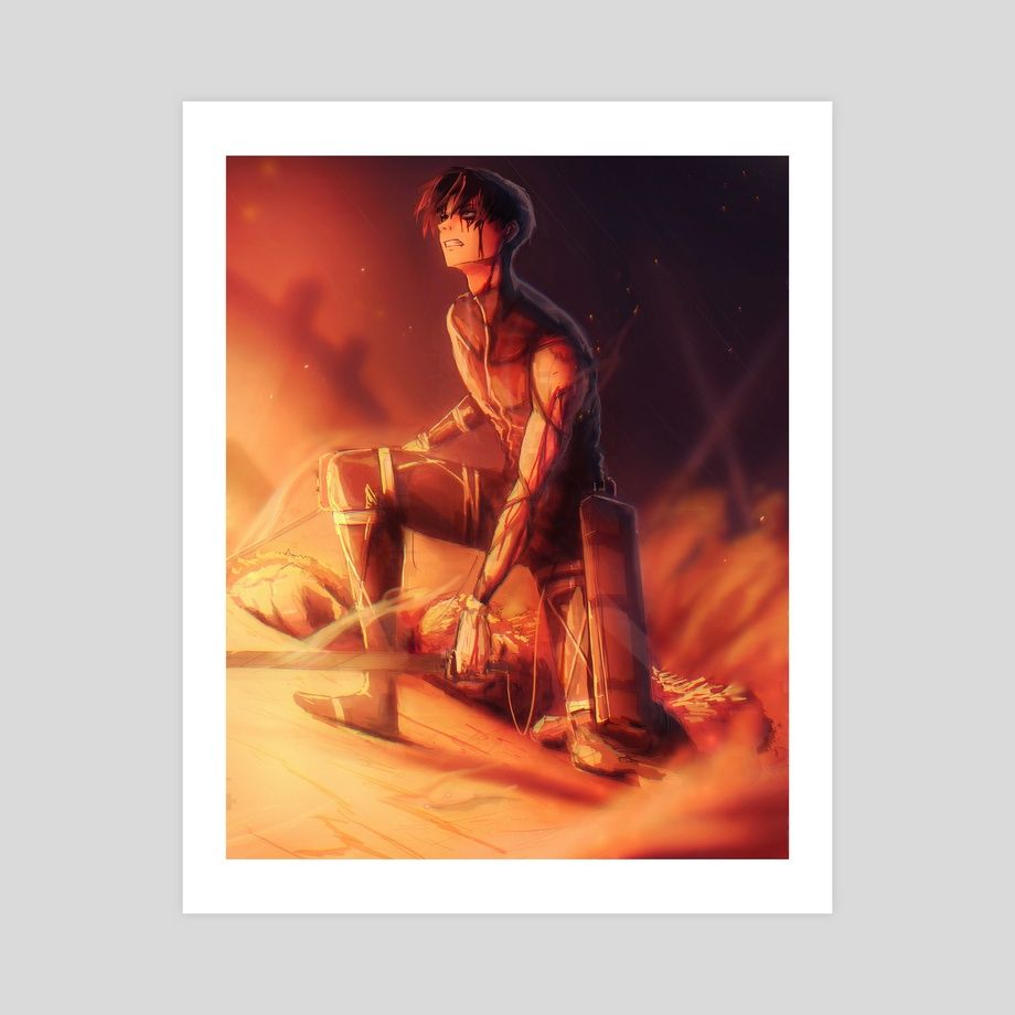 920x920 Levi vs Beast Titan, an art print