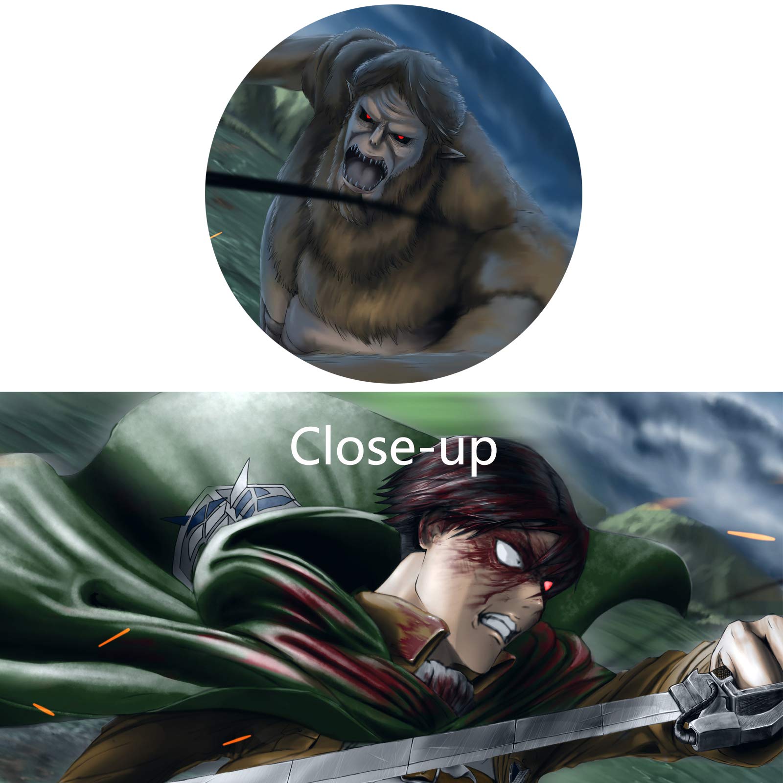 1600x1600 WAQAQM Anime AOT Poster Levi Ackerman Beastly Titan Prints on Canvas Wall Art for Living Room Decor Boy Gift (With Frame, Levi 2): Posters & Prints