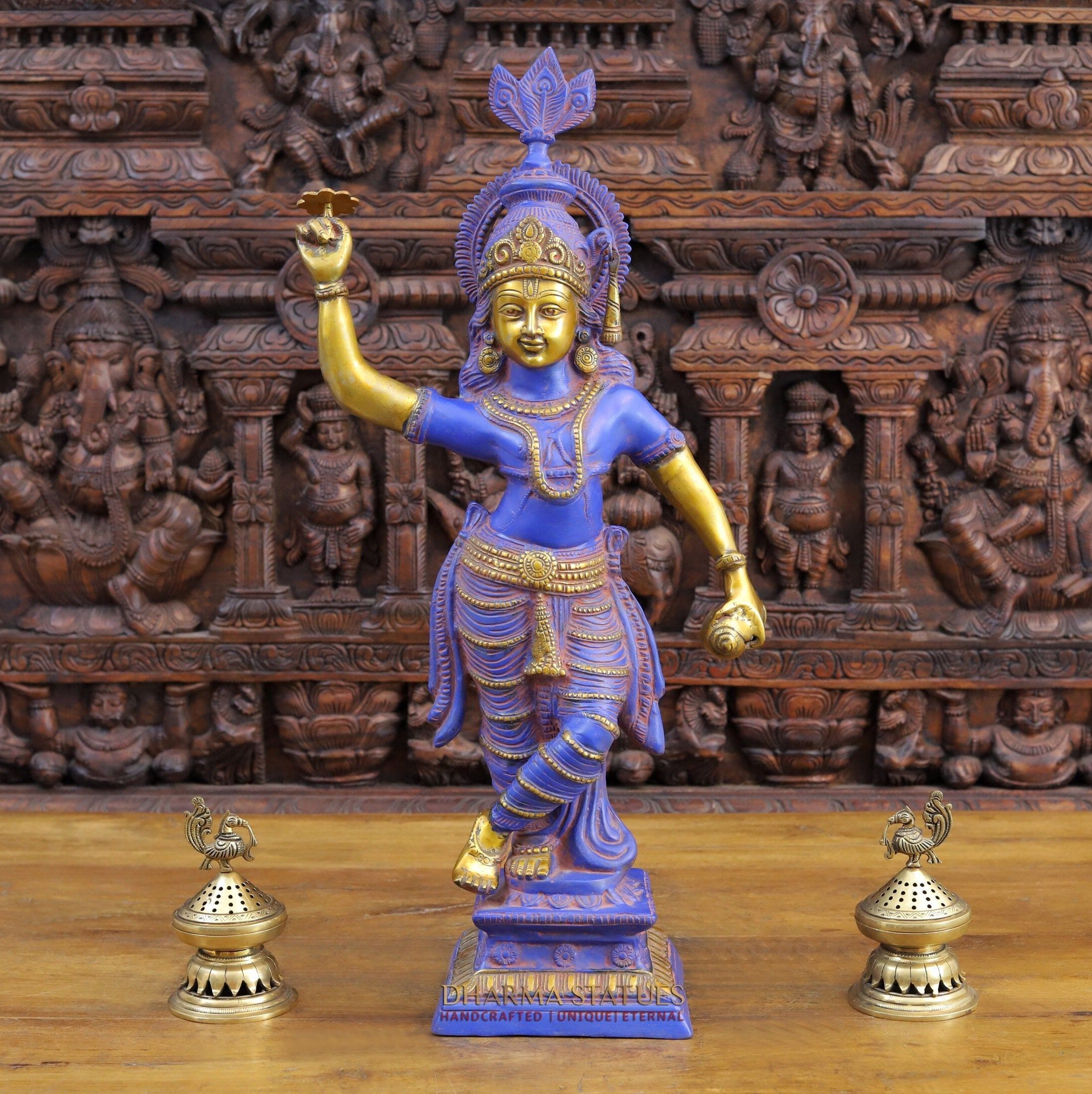 2181x2185 Brass Shankha Sudarshan Chakra Krishna in Virat Roop cosmic New Zealand