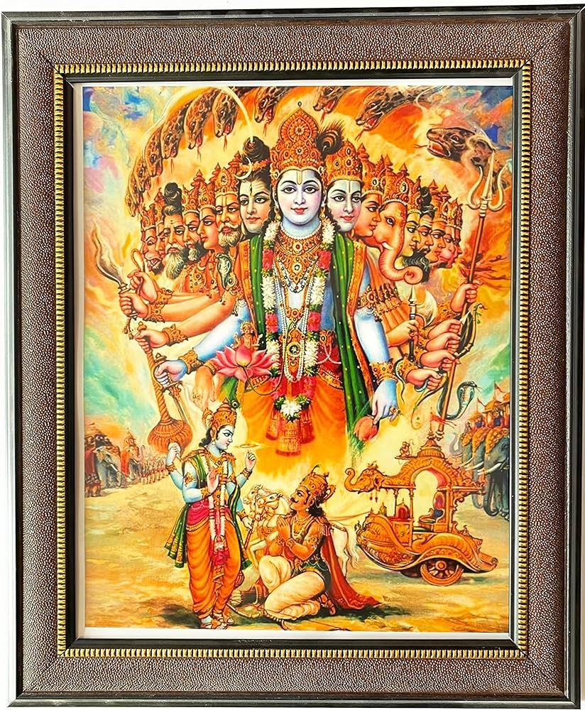 824x1000 Bajaj Creations Lord Krishna with Virat swaroop photo frame painting for mandir and wall decor size 10 * 12 inch : Amazon.in: Home & Kitchen