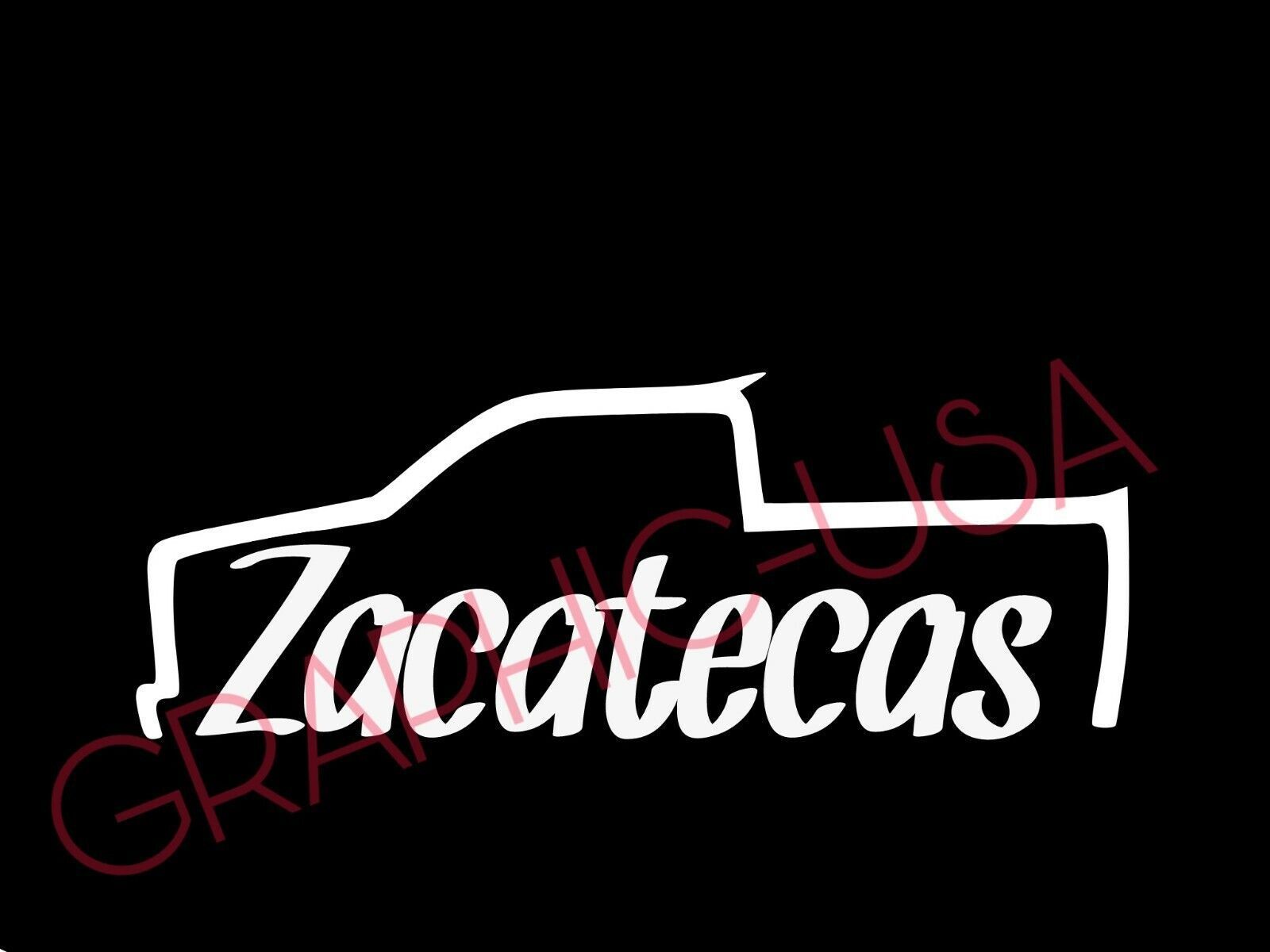 1600x1200 ZACATECAS WITH TROKIANDO ICON WHITE DECAL FOR WINDOW TRUCK CAR 11&;