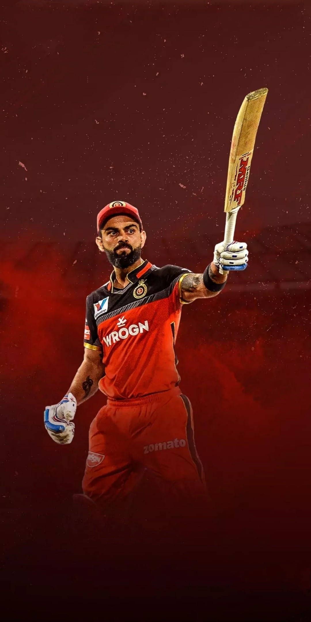 1080x2160 Download Deep Red Cricket 4K Wallpaper