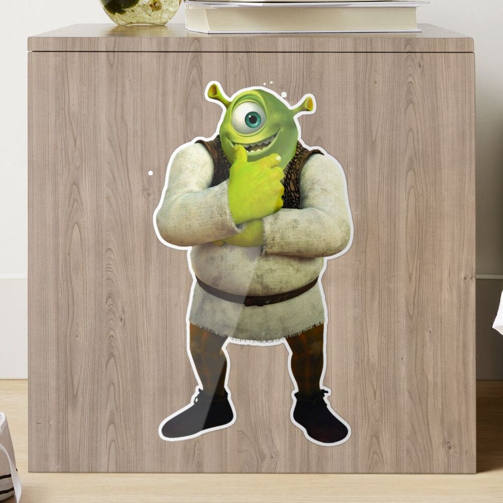 1000x1000 Shrek and mike wazowski hybrid sticker Sticker