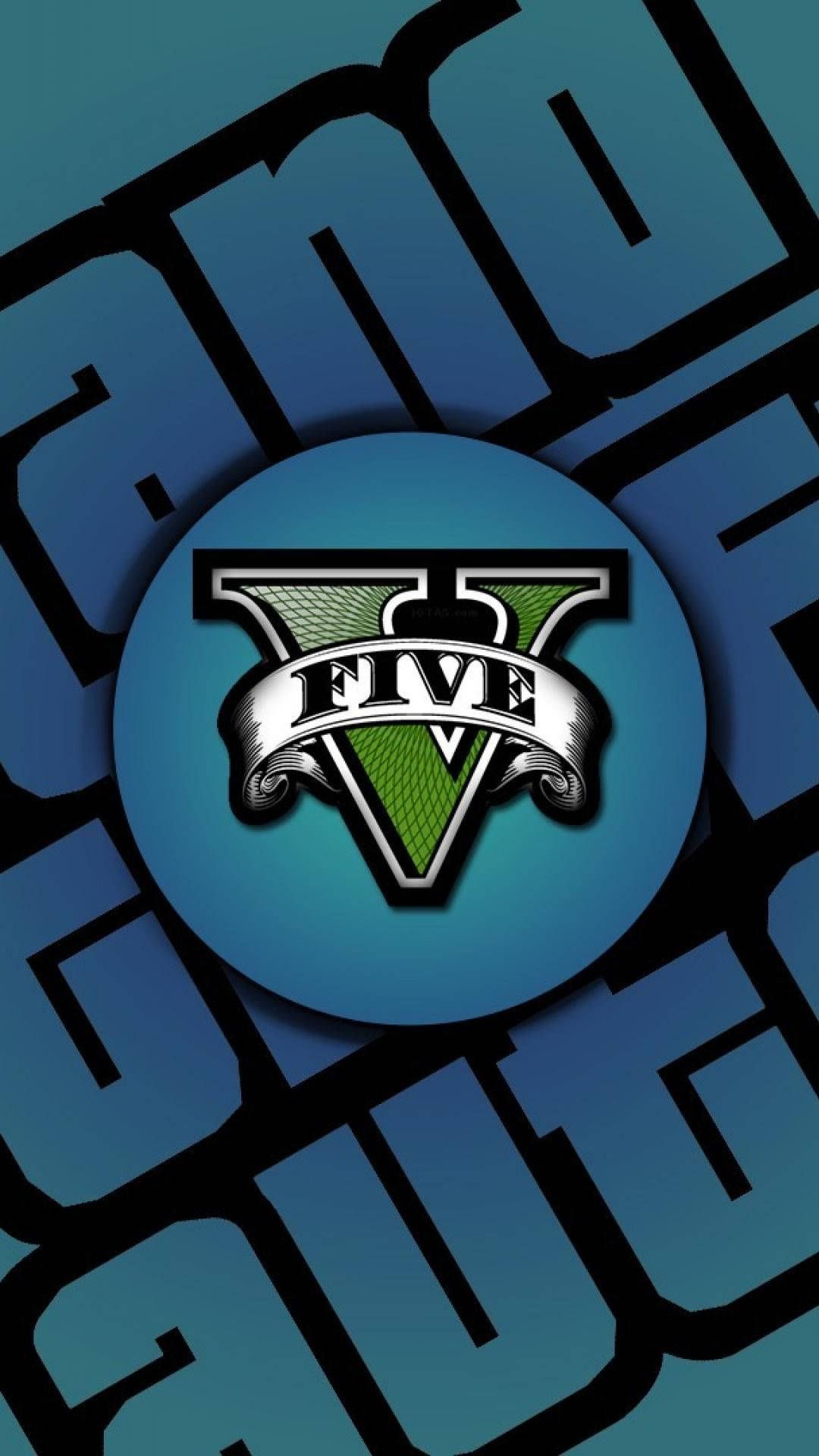 1080x1920 Download Gta 5 Phone Emblem In Blue Wallpaper