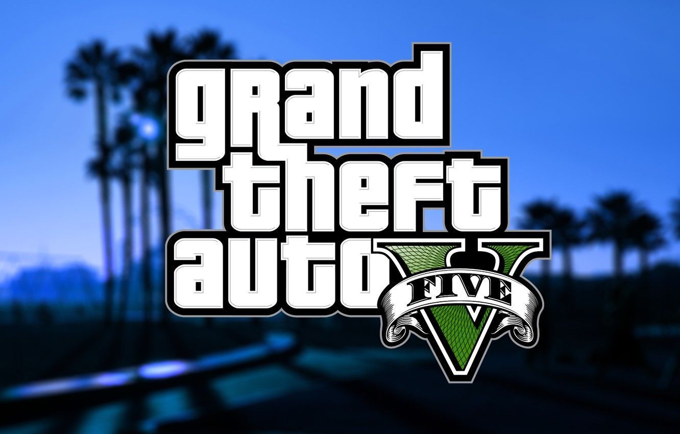 1332x850 GTA V Logo Wallpaper