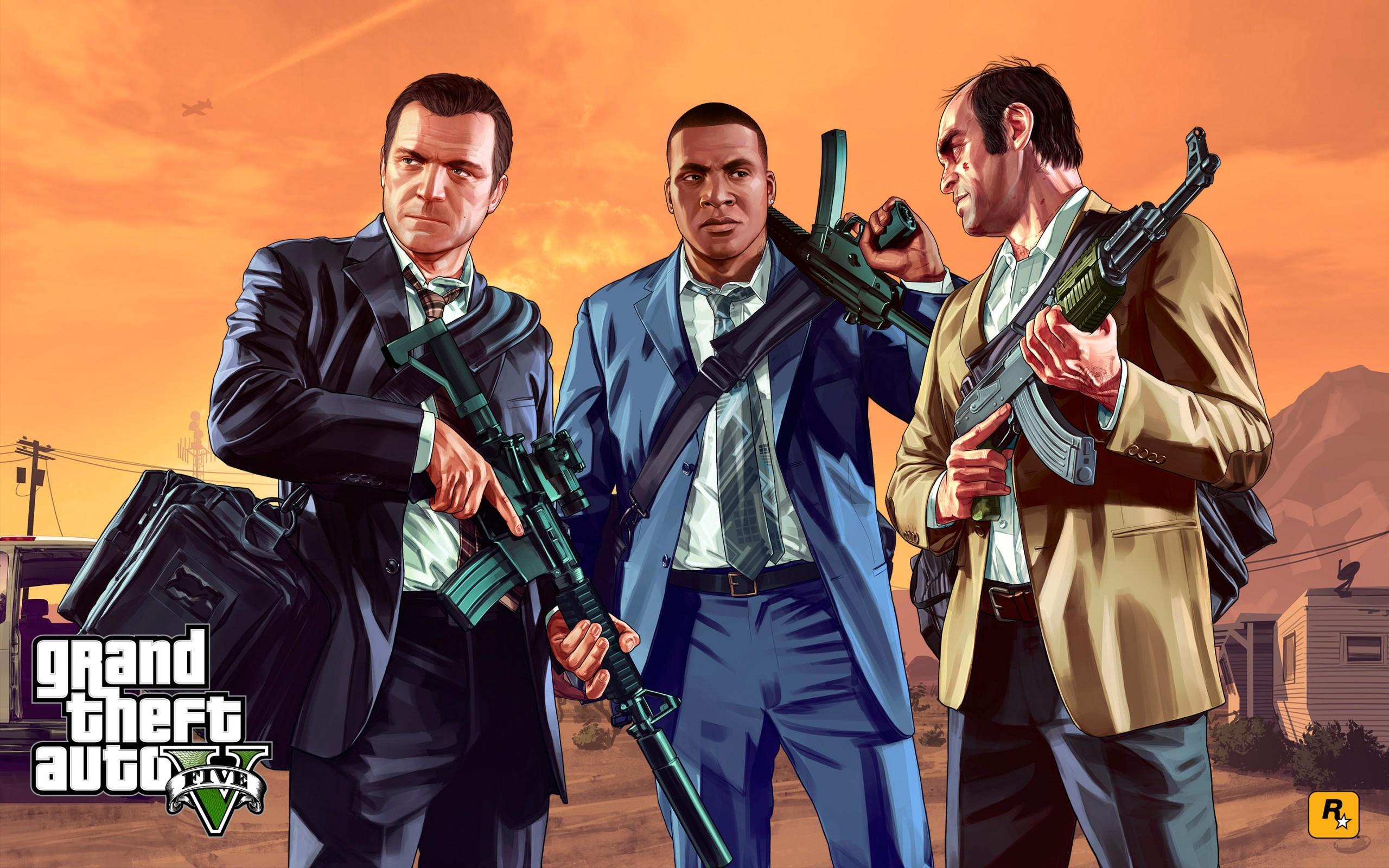 2560x1600 GTA 5 Story Mode Artworks & Wallpaper. Grand Theft Auto V