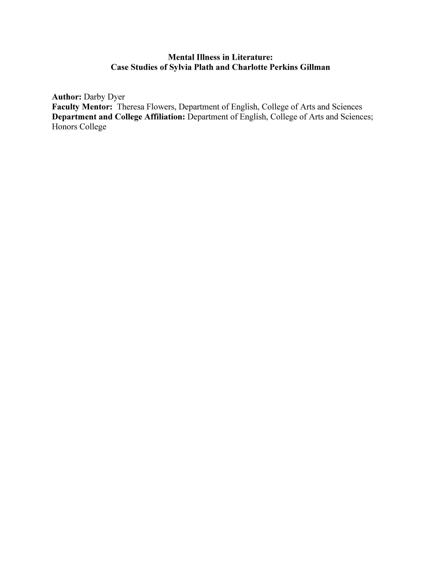 1500x1941 Mental Illness in Literature: Case Studies of Sylvia Plath and Charlotte Perkins Gilman Digital Library
