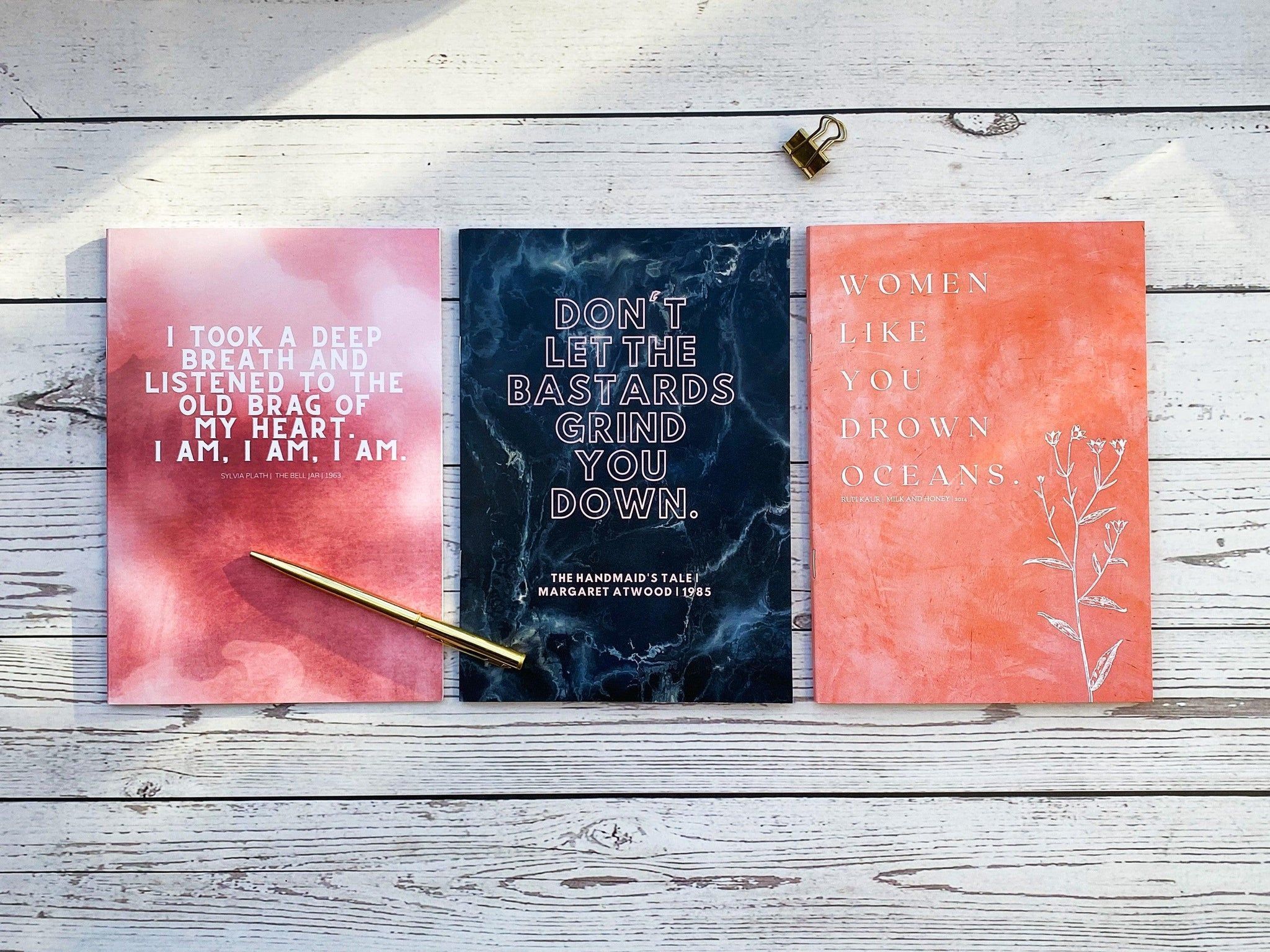 2048x1536 Atwood, Kaur, Plath of 3 A5 Literary Notebooks's Attic