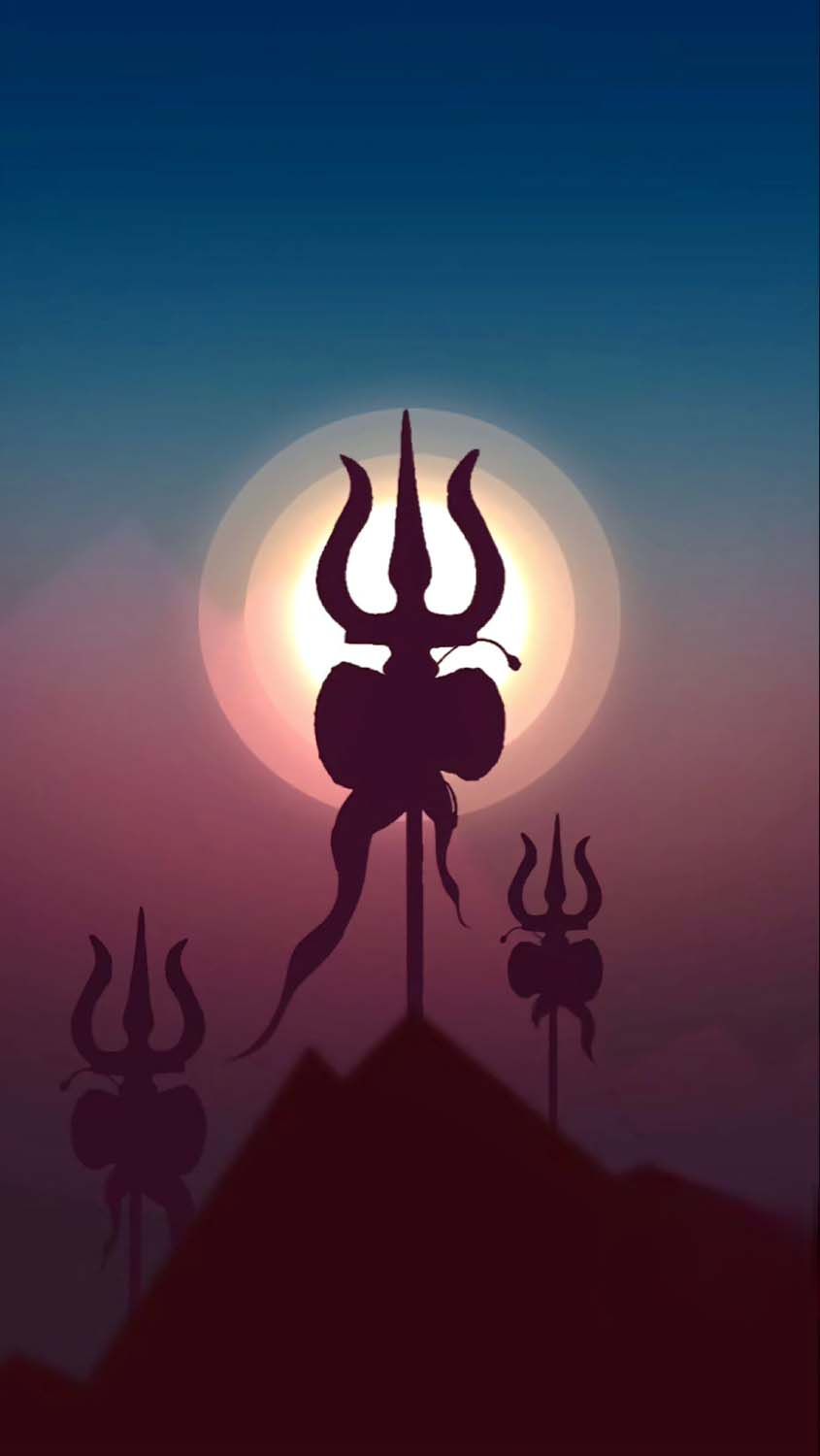 845x1500 Shiva Trishul iPhone Wallpaper HD