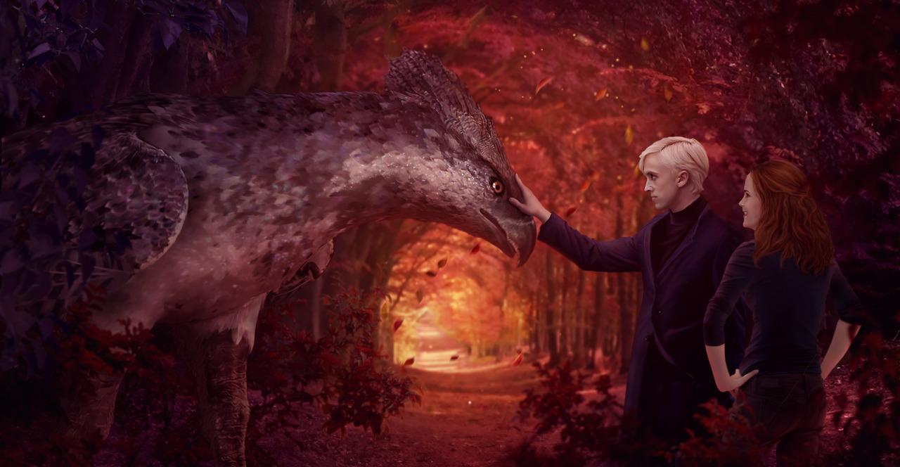 1280x664 Draco Finally Makes Amends With Buckbeak Digital Artwork By Just Orson.