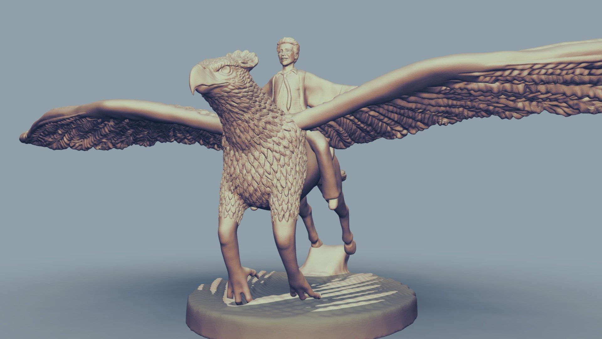 1920x1080 Harry And Buckbeak Flying 3D printing Royalty Free 3D model by Pelilasdis [c5ef29a]