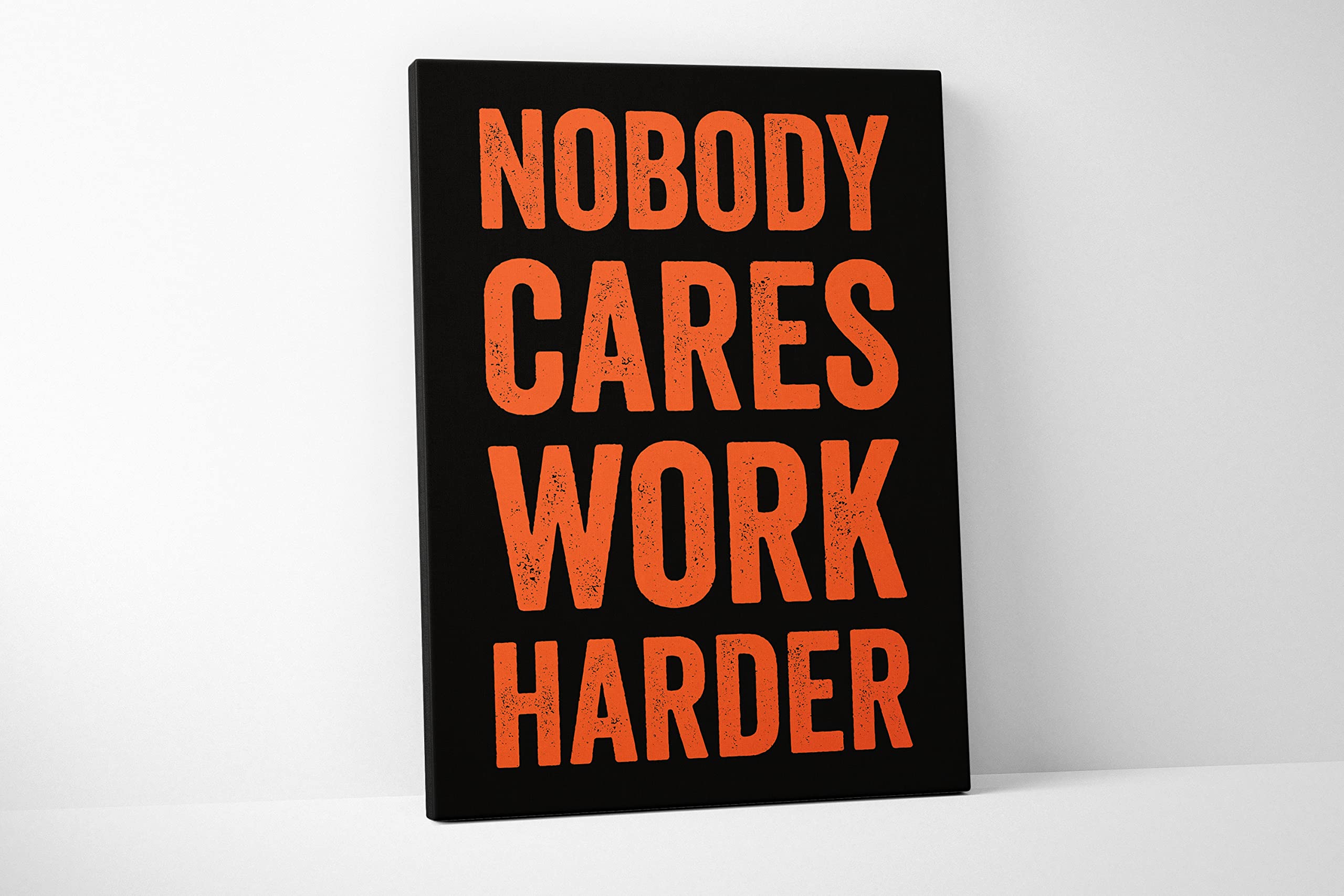 2560x1707 Damdekoli Nobody Cares Work Harder Canvas Gym Decor Motivational Quote Wall Art (8 x 10 Inches): Posters & Prints
