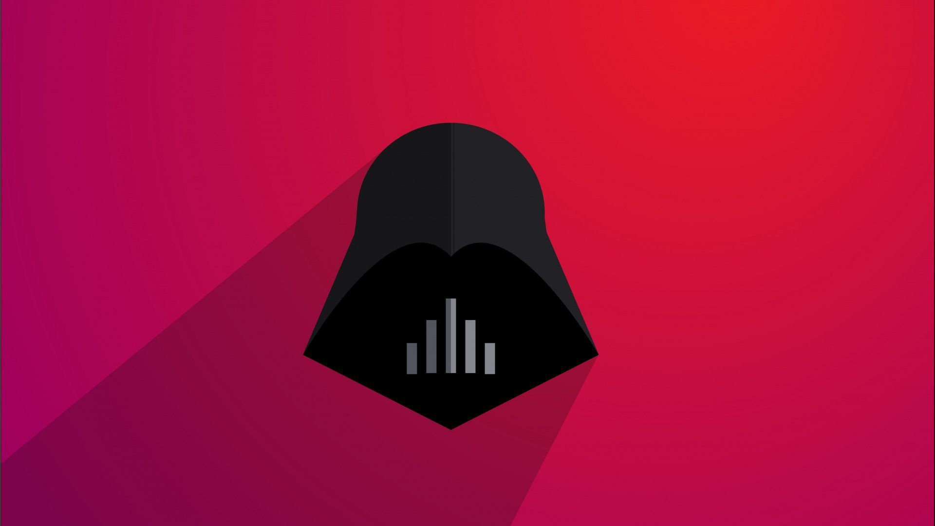 1920x1080 Darth Vader, minimalism, Star Wars, gradient, digital art, helmet, red, red backgroundx1080 Wallpaper