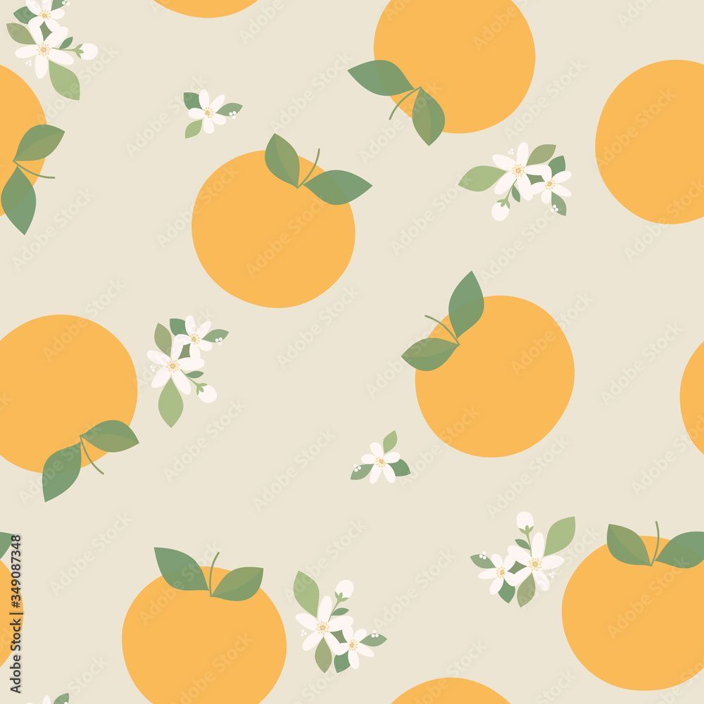 1000x1000 oranges, seamless pattern of orange fruits collection, tangerine, decorative, wallpaper, illustration, vector Stock Vector