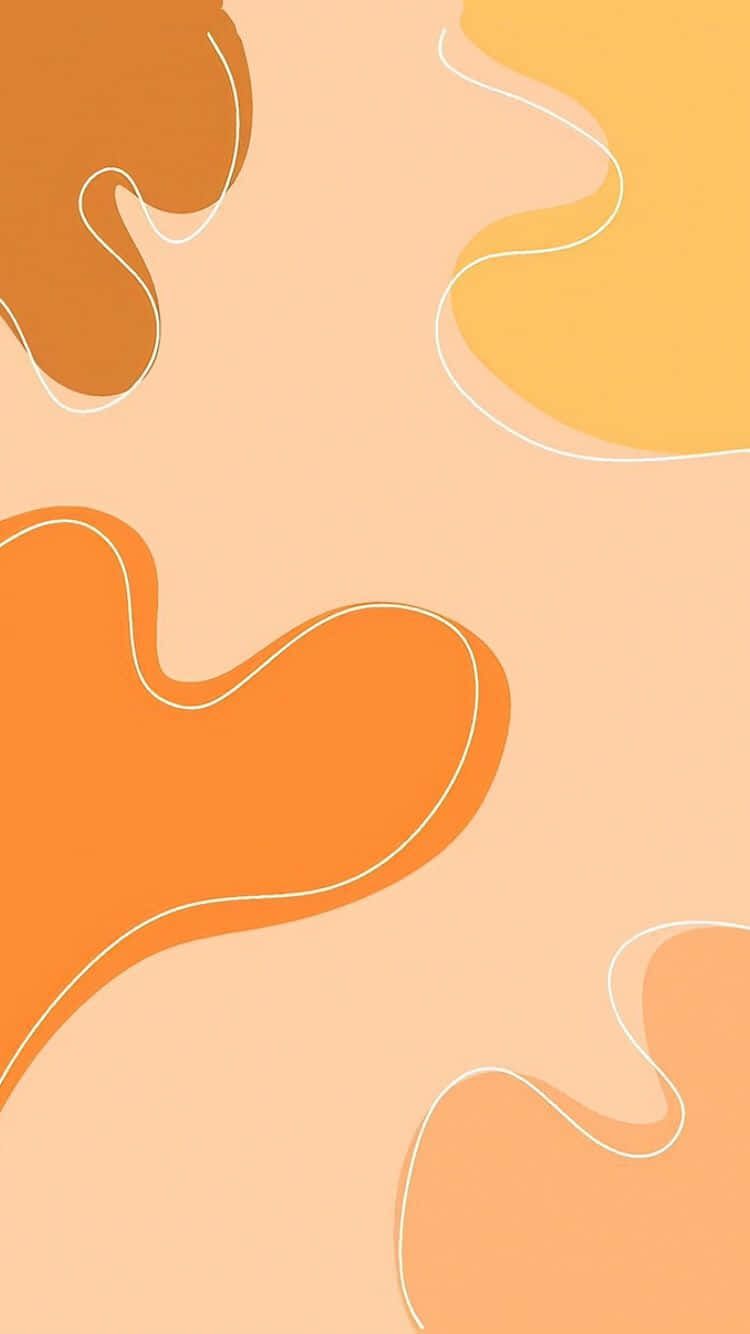 750x1334 Download Wobbly Vector Shapes Orange Aesthetic Phone Wallpaper