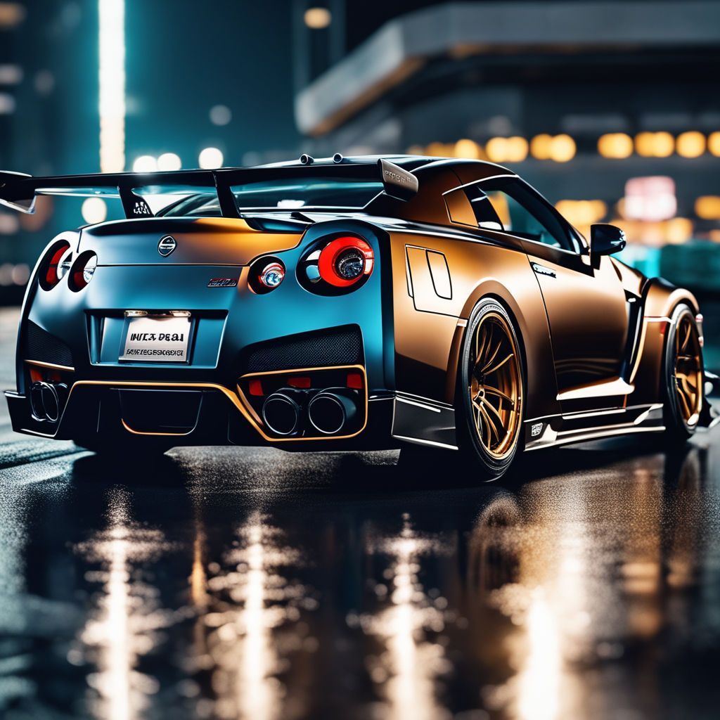 1024x1024 Han Lue from tokyo drift wearin black suit laying on jdm car