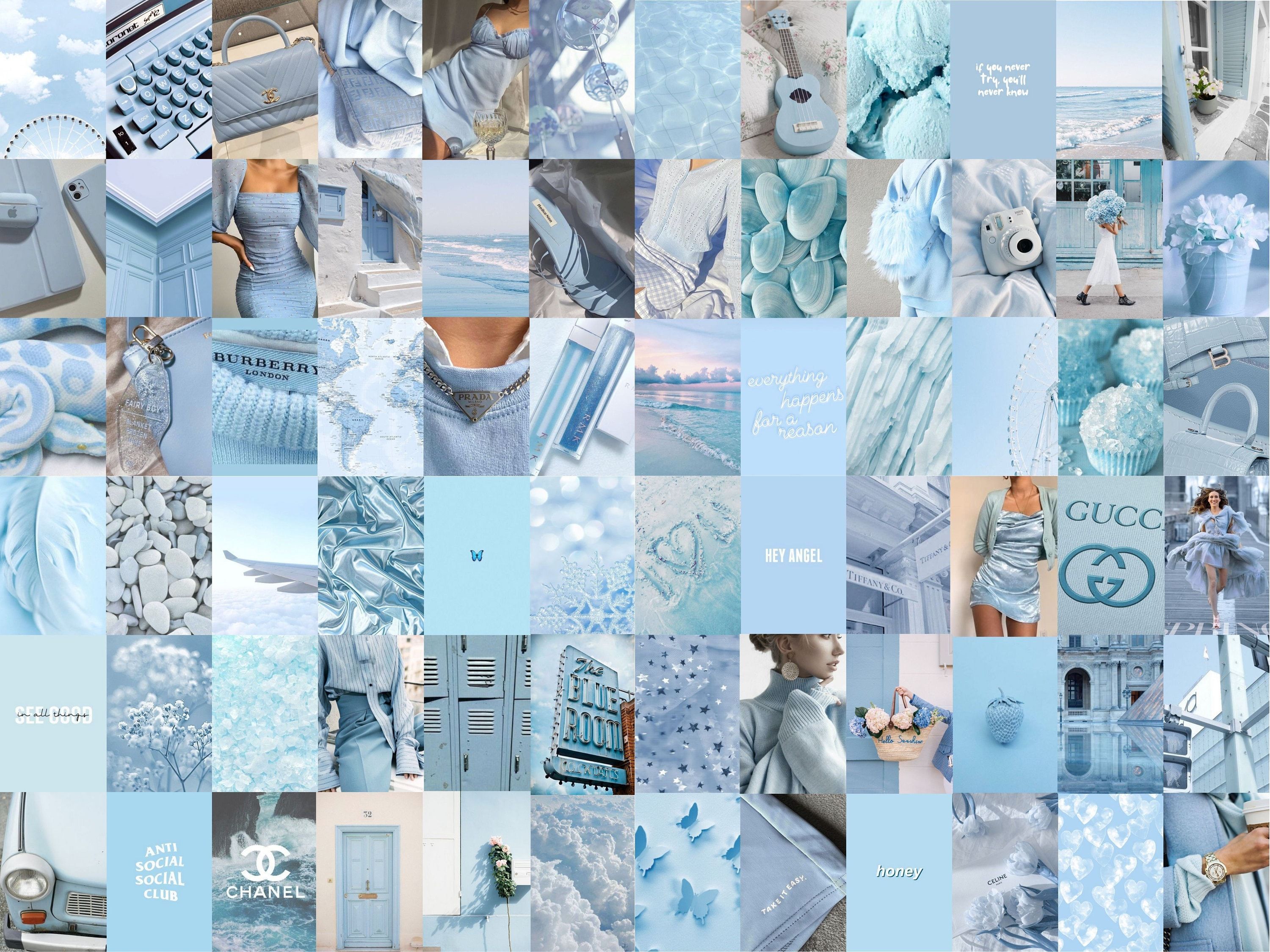 3000x2250 Baby Blue Pastel Collage Kit Blue Pastel Wall Collage