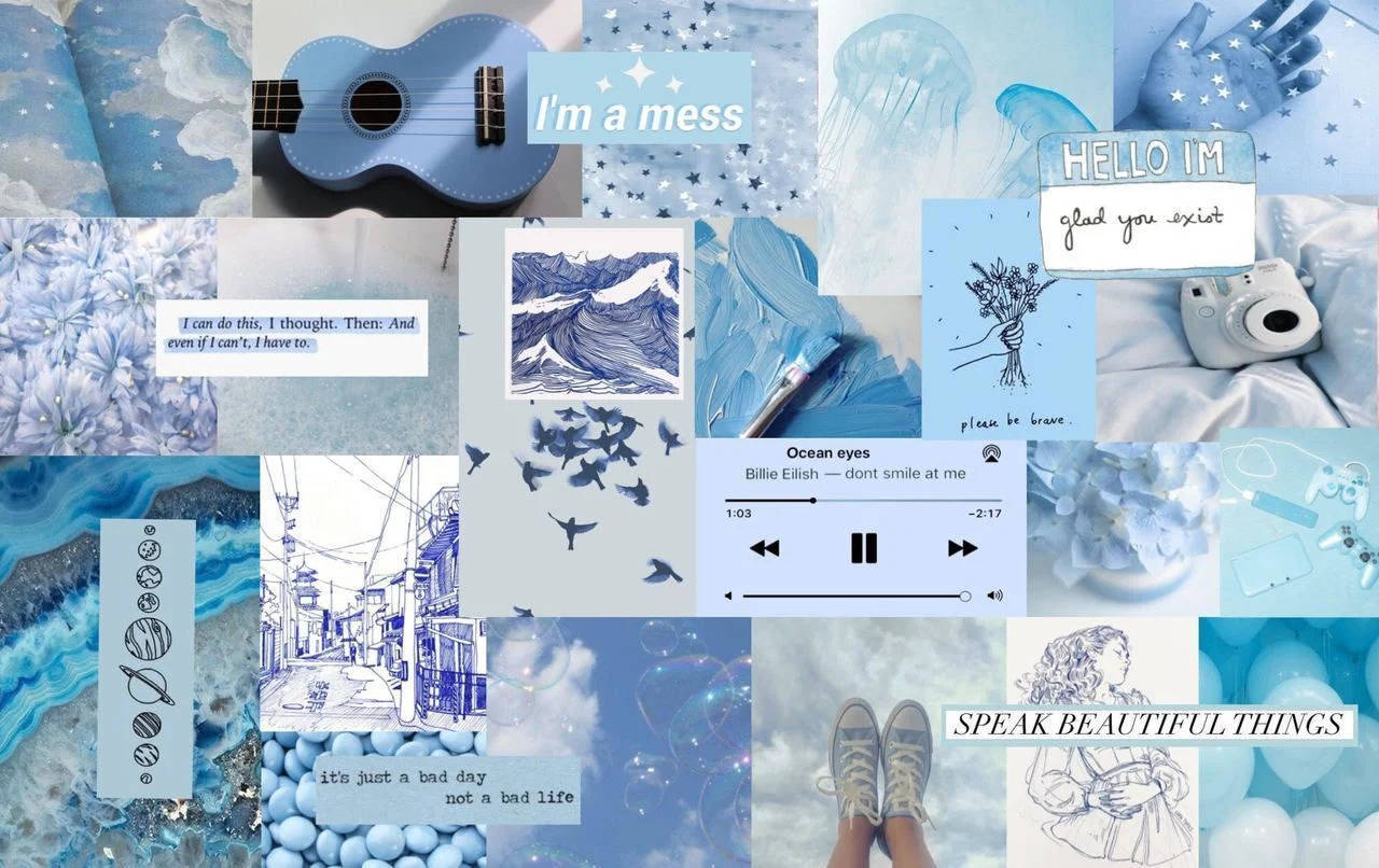 1280x806 Cute Pastel Blue Aesthetic Wallpaper
