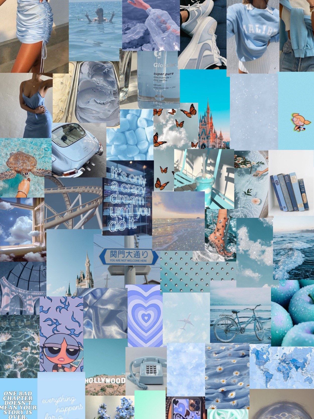 1251x1669 Light Blue Aesthetic Collage Kit 6x4 Inches Pack Of 25 150