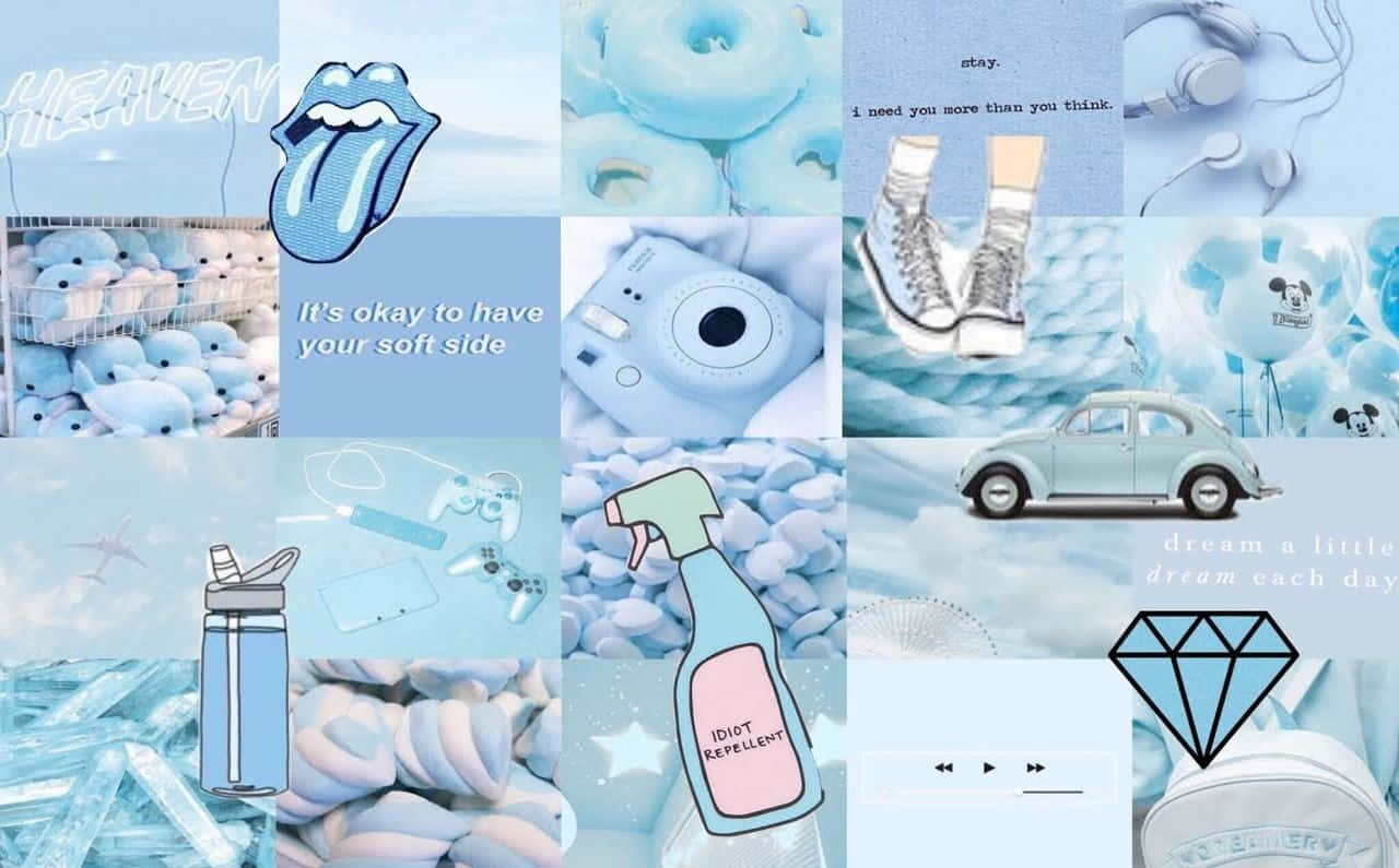 1280x795 Download Arrangement of blue texture in a creative collage Wallpaper