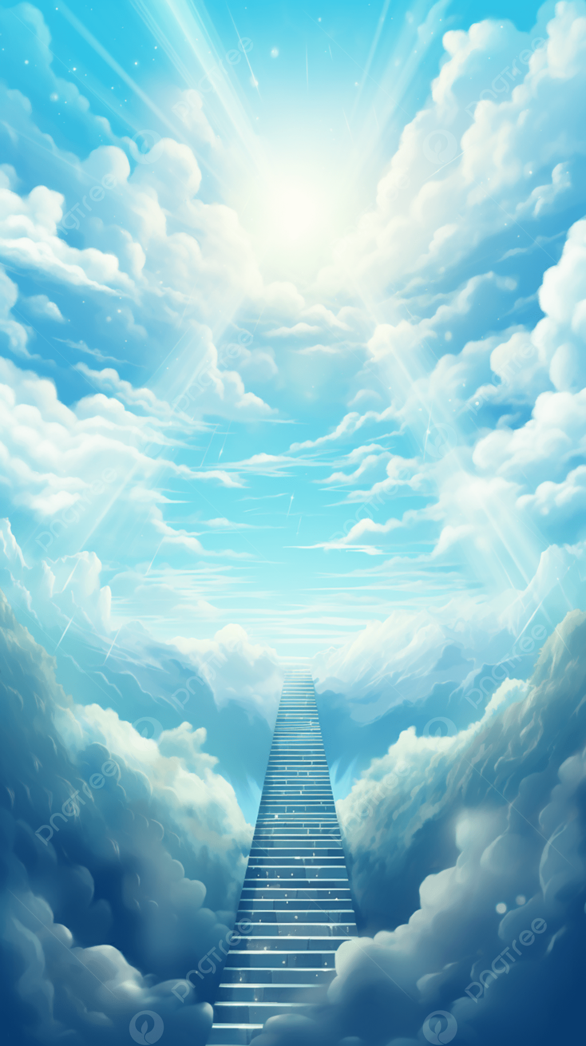 1200x2141 Road To Heaven Blue Sky White Clouds Dream Advertising Background Wallpaper Image For Free Download