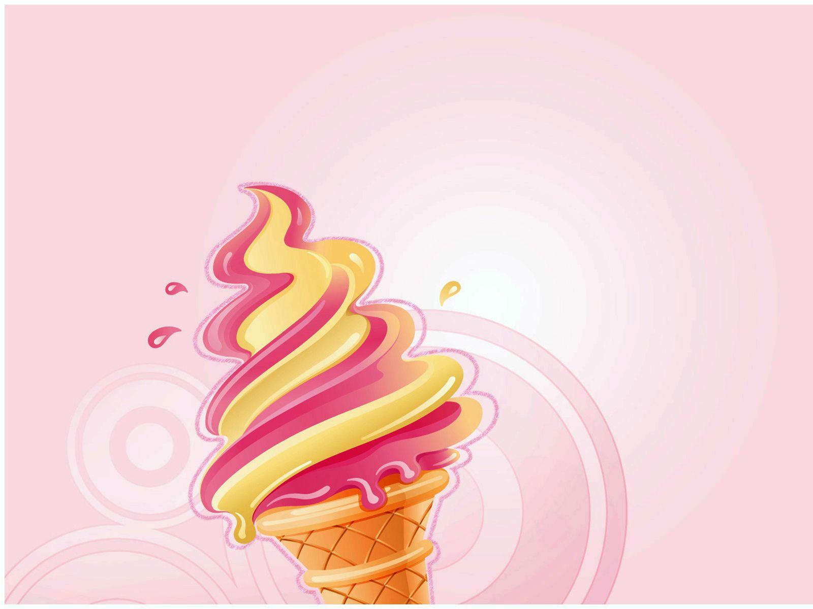 1600x1200 Pink Ice Cream Background Presnetation Background Templates